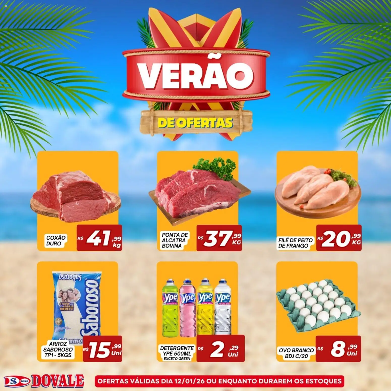 Dovale Folheto - válido de 12.01.2026 | Página: 1 | Produtos: Alcatra, Arroz, Frango, Peito de frango