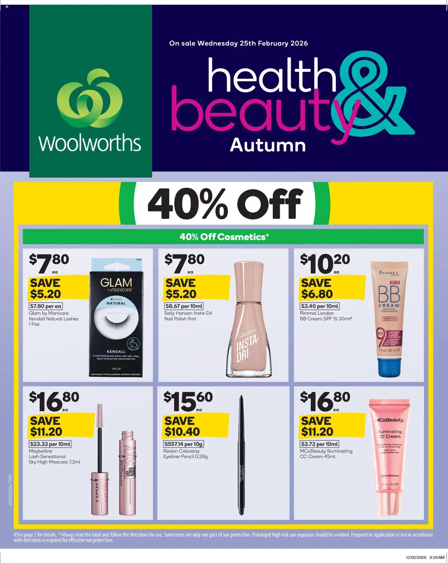 Woolworths catalogue - valid from 25.02.2026 | Page: 1 | Products: Bb cream, Eyeliner, Nail polish, Pencil