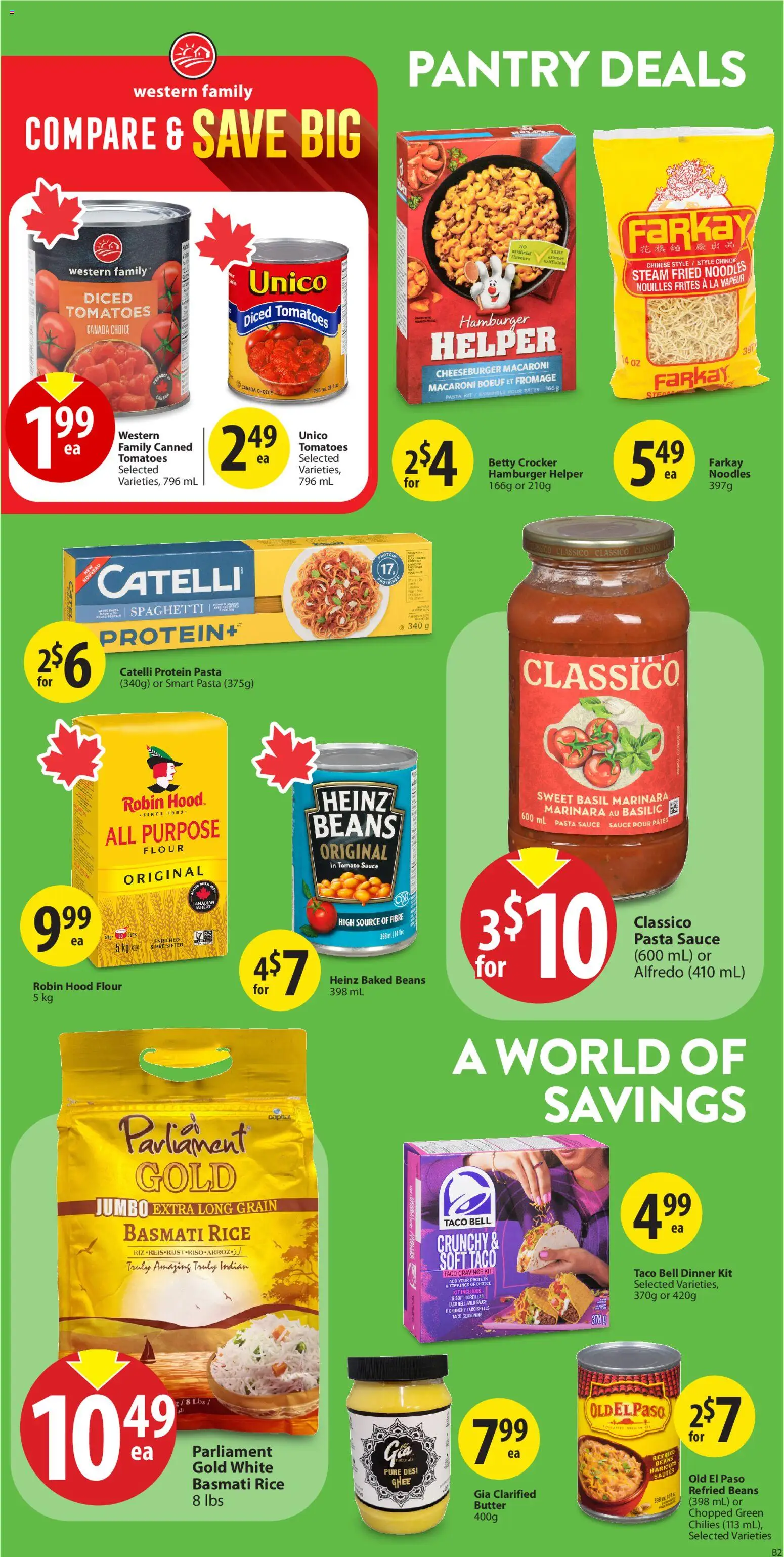 Save on foods flyer valid from 12.03.2026 | Page: 17 | Products: Rice, Pasta, Butter, Tomatoes