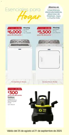 Nuevas ofertas de Costco válidas en toda la República Mexicana desde el 25.08.2025. ¡Encuentra las mejores ofertas en Costco catálogo! | Página: 11 | Productos: Secadora, Lavadora, Aspiradora, Ropa