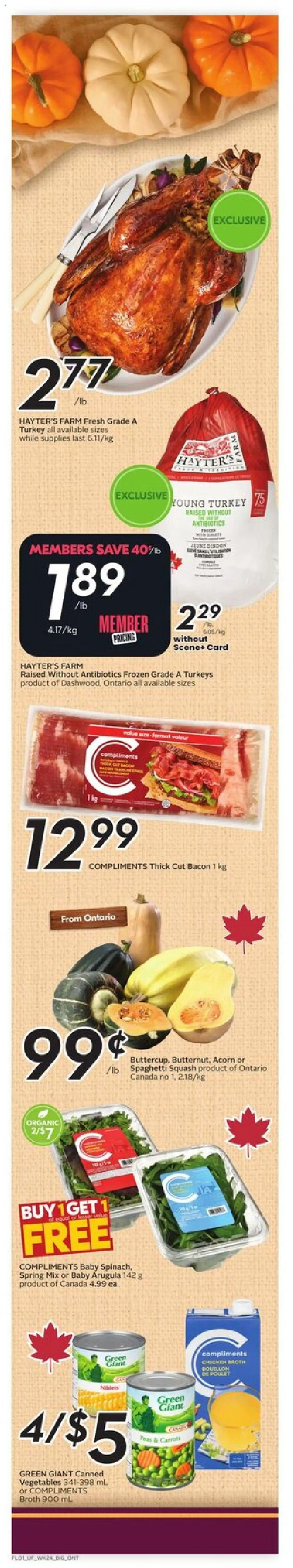 Sobeys flyer valid from 09.10.2025 | Page: 2 | Products: Turkey, Chicken