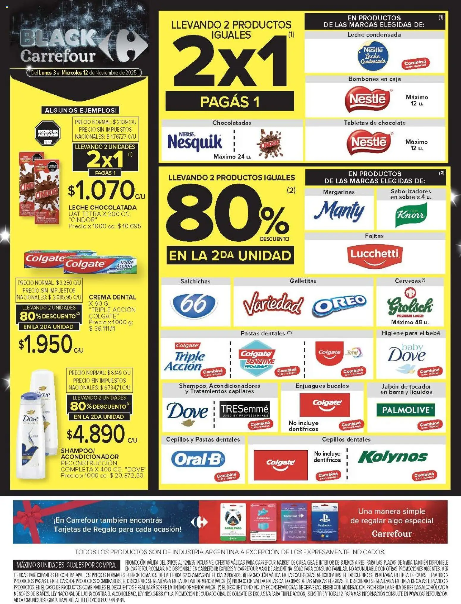 Carrefour Market catálogo │ válido desde el 03.11.2025 | Página: 3 | Productos: Teléfono, Galletitas, Bombones, Leche