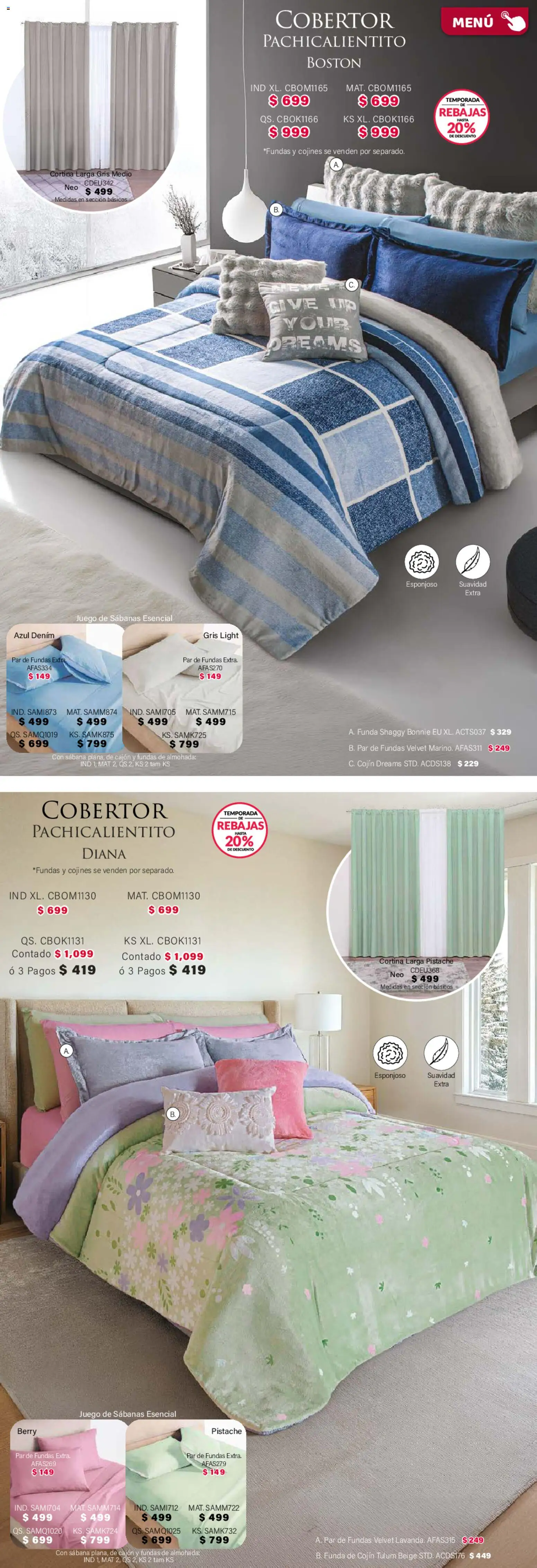 Nuevas ofertas de Colchas Concord válidas en toda la República Mexicana desde el 01.02.2026. ¡Encuentra las mejores ofertas en Colchas Concord catálogo! | Página: 173 | Productos: Cobertor, Funda, Almohada, Sabanas