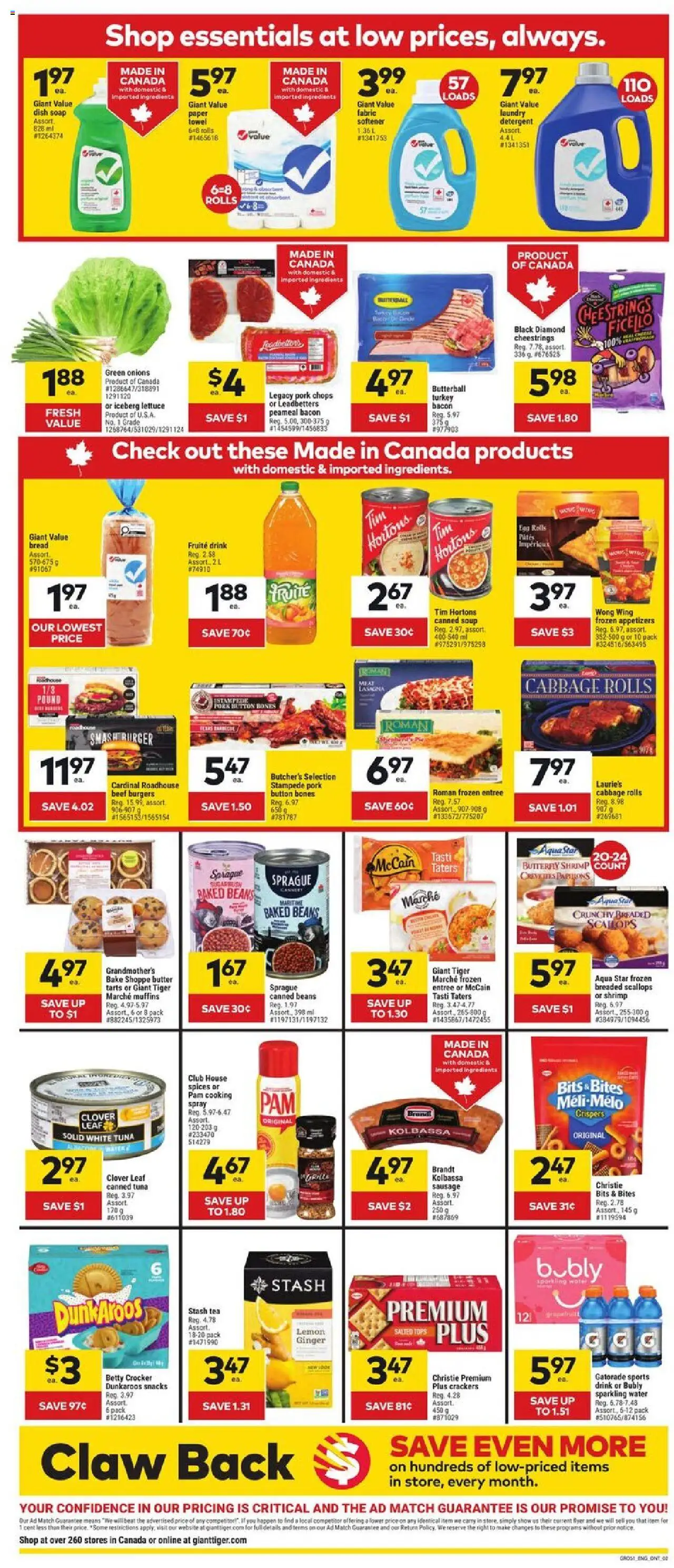 Giant Tiger flyer valid from 23.07.2025 | Page: 2 | Products: Tea, Beef, Soap, Detergent