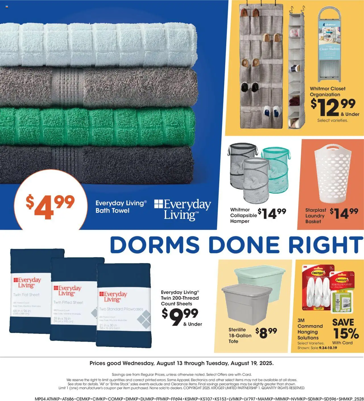 King Soopers Home & Apparel - valid from 13.08.2025 | Page: 4 | Products: Basket, Closet, Sheet, Fitted Sheet