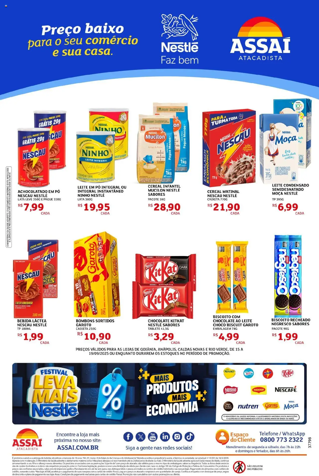 Assaí Atacadista Folheto - válido de 15.09.2025 | Página: 4 | Produtos: Pó, Biscoito recheado, Leite condensado, Leite em pó