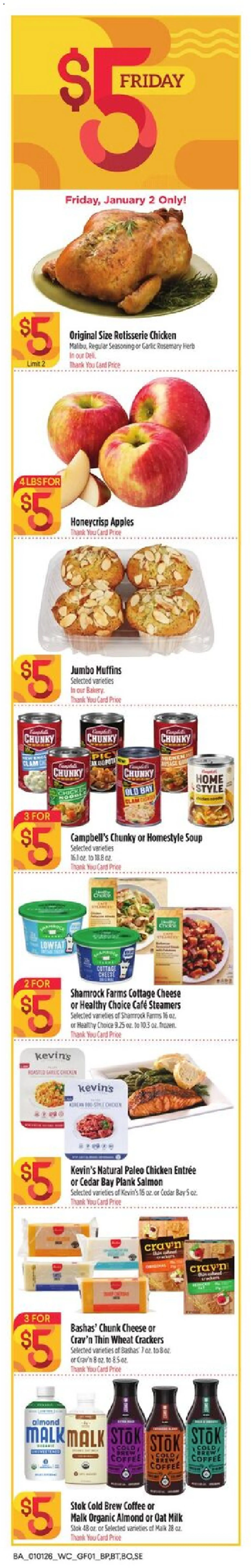Basha's Weekly Ad - valid from 01.01.2026 | Page: 5 | Products: Milk, Cheese, Coffee, Apples