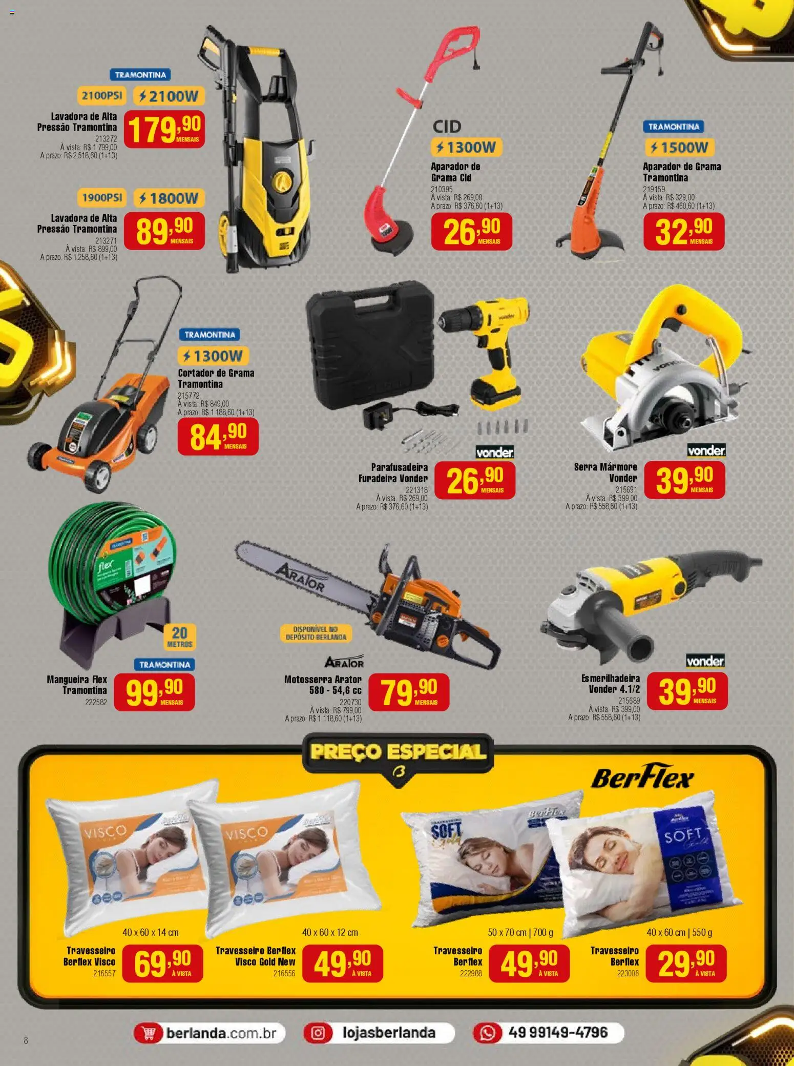 Berlanda Folheto - válido de 01.11.2025 | Página: 8 | Produtos: Travesseiro, Aparador, Aparador de grama, Cortador