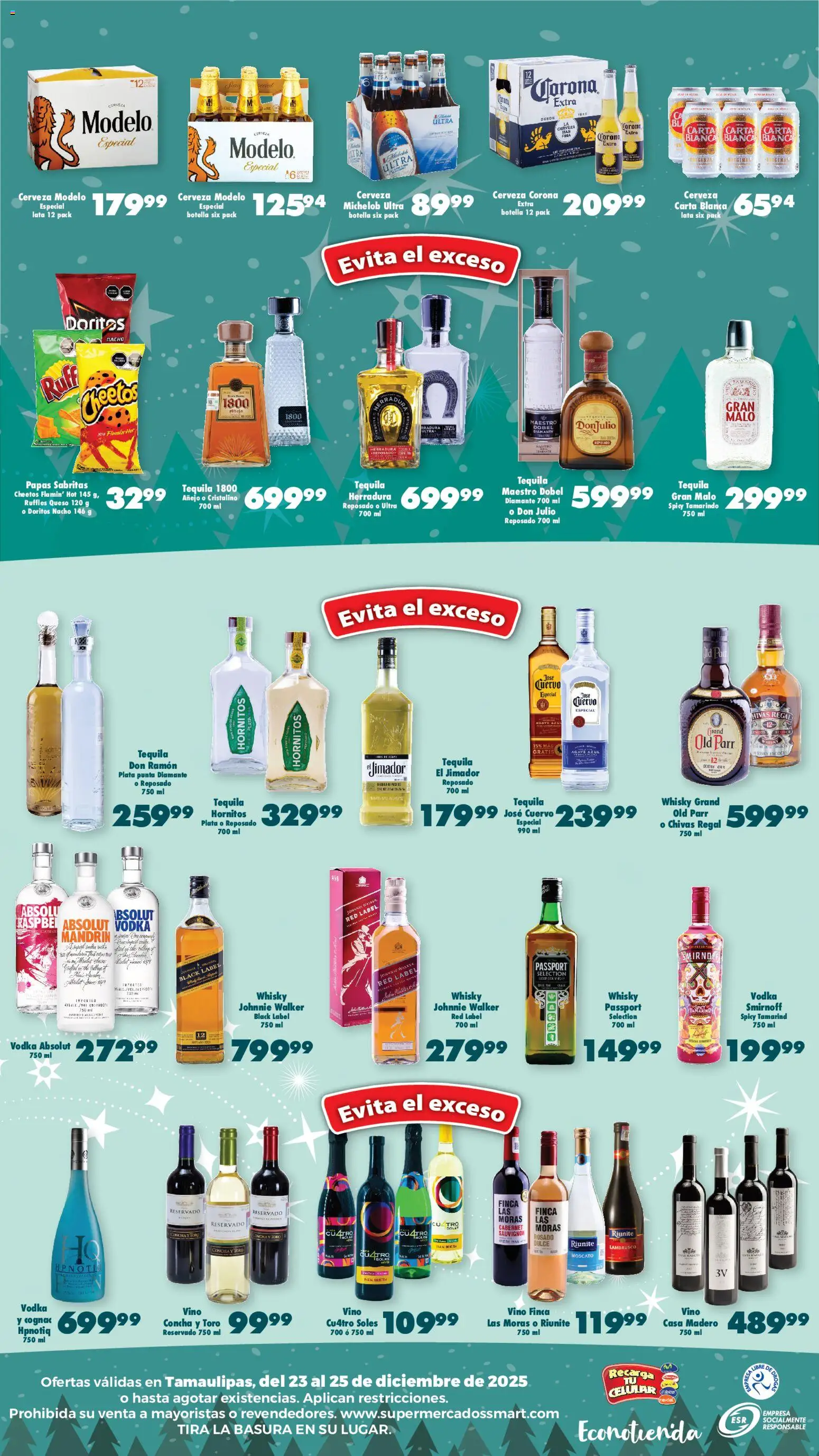 Nuevas ofertas de S-Mart válidas en toda la República Mexicana desde el 23.12.2025. ¡Encuentra las mejores ofertas en S-Mart folleto Ofertas de Feria Reynosa! | Página: 2 | Productos: Queso, Tequila, Vodka, Whisky