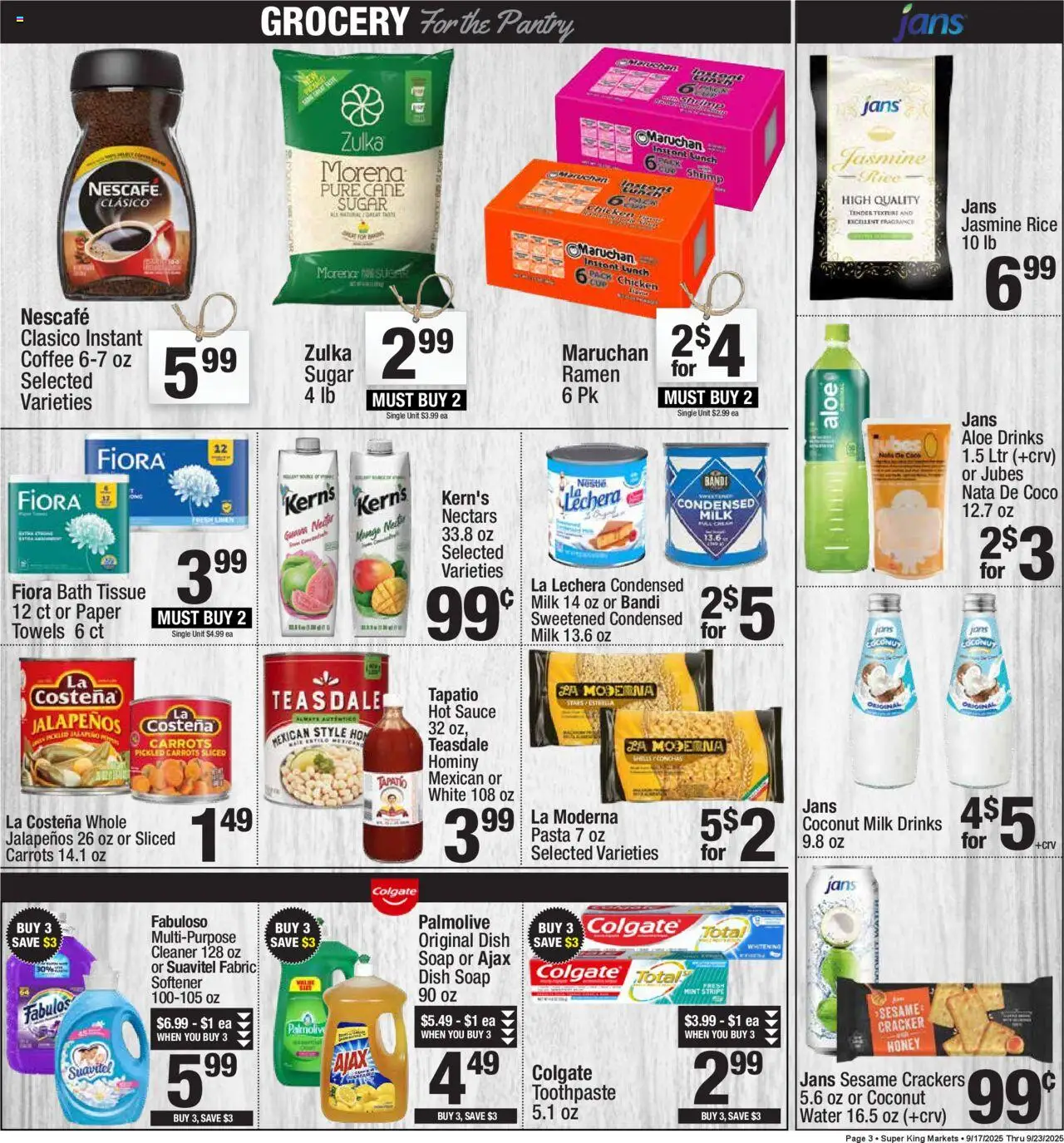 Super King Weekly Ad - valid from 17.09.2025 | Page: 3 | Products: Fragrance, Milk, Toothpaste, Sugar
