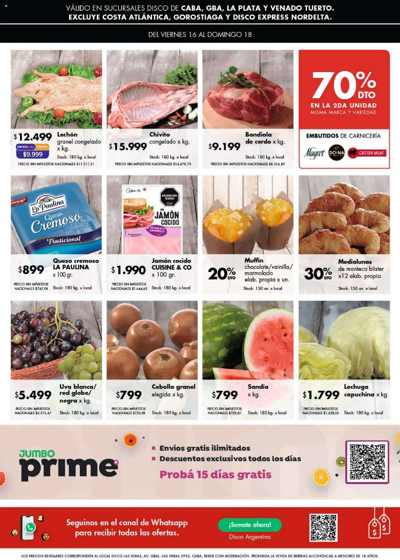 Disco ofertas │ válido desde el 16.01.2026 | Página: 7 | Productos: Jamón cocido, Sandía, Lechuga, Cerdo