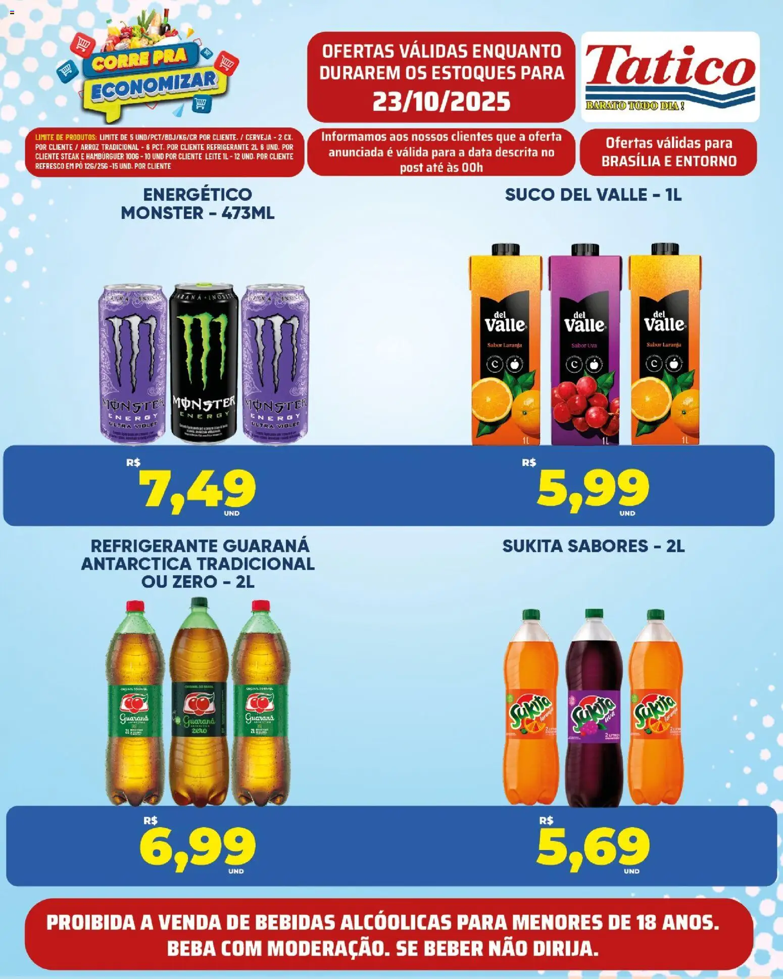 Tatico Folheto - válido de 23.10.2025 | Página: 22 | Produtos: Guaraná, Arroz, Hambúrguer, Monster