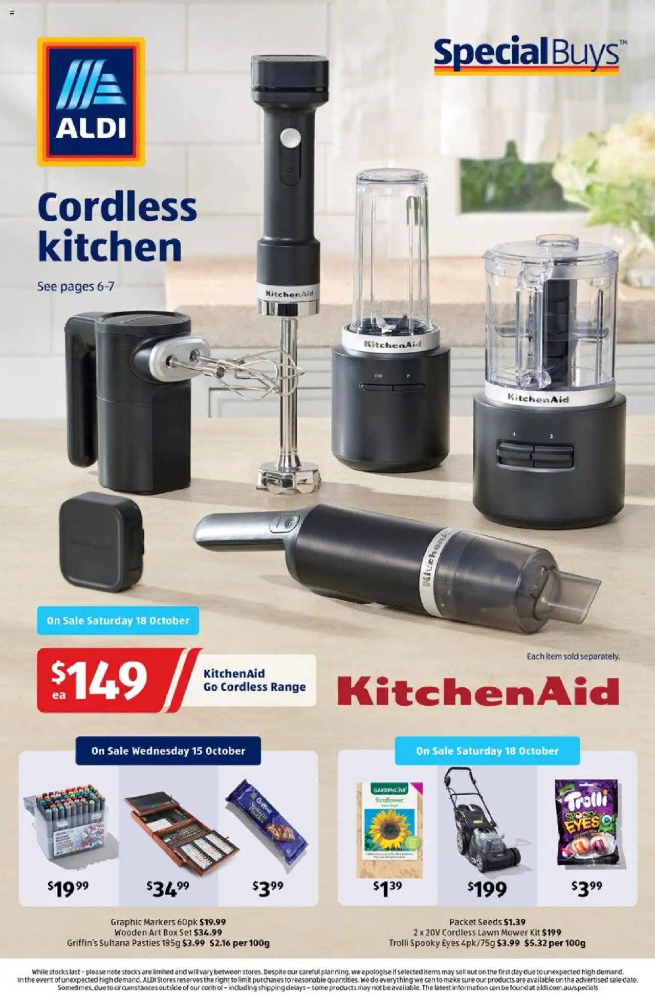 Aldi catalogue - valid from 15.10.2025 | Page: 1 | Products: Box, Lawn mower, Seeds, Mower