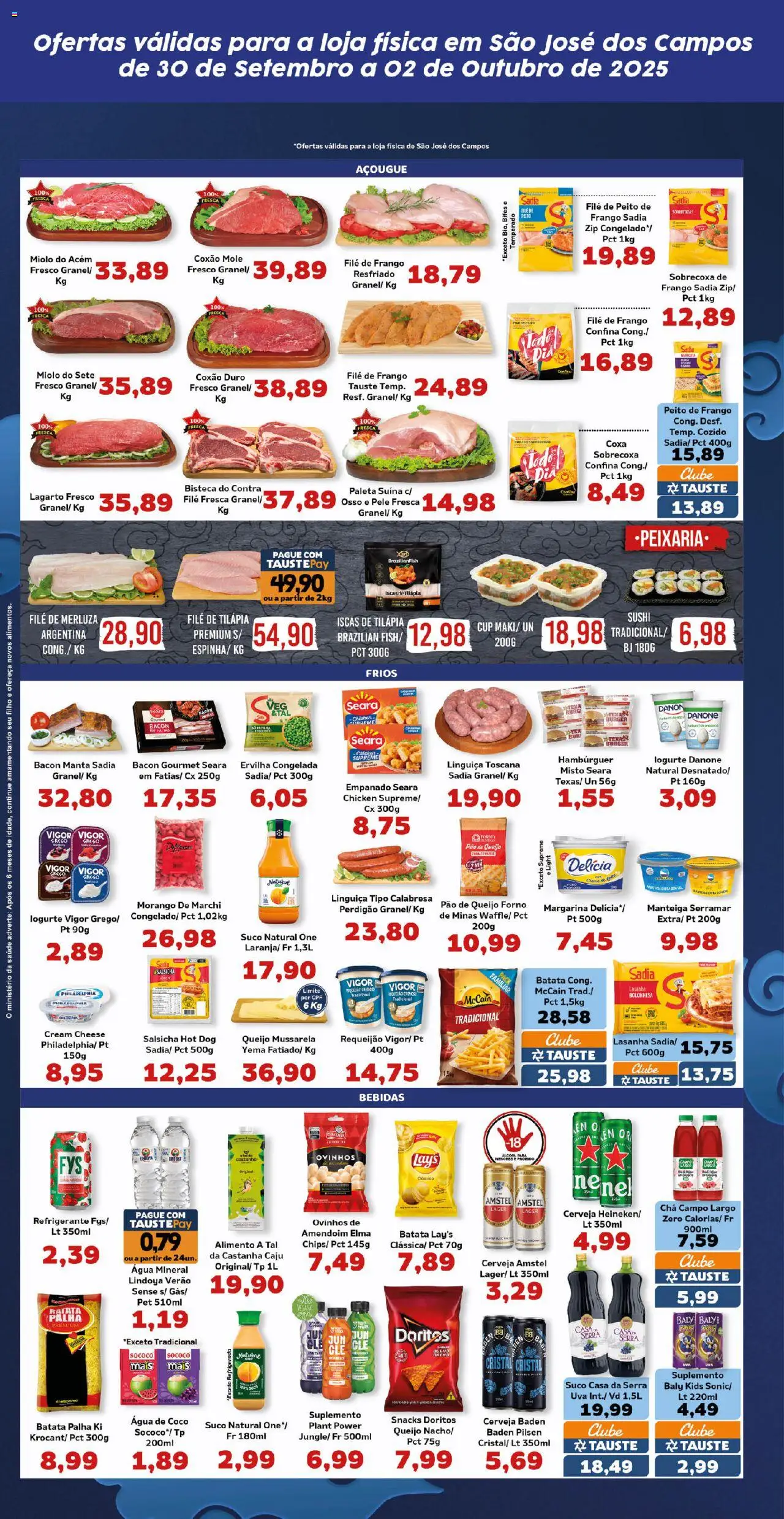 Tauste Folheto - válido de 30.09.2025 | Página: 4 | Produtos: Filé de frango, Tilápia, Frango, Margarina