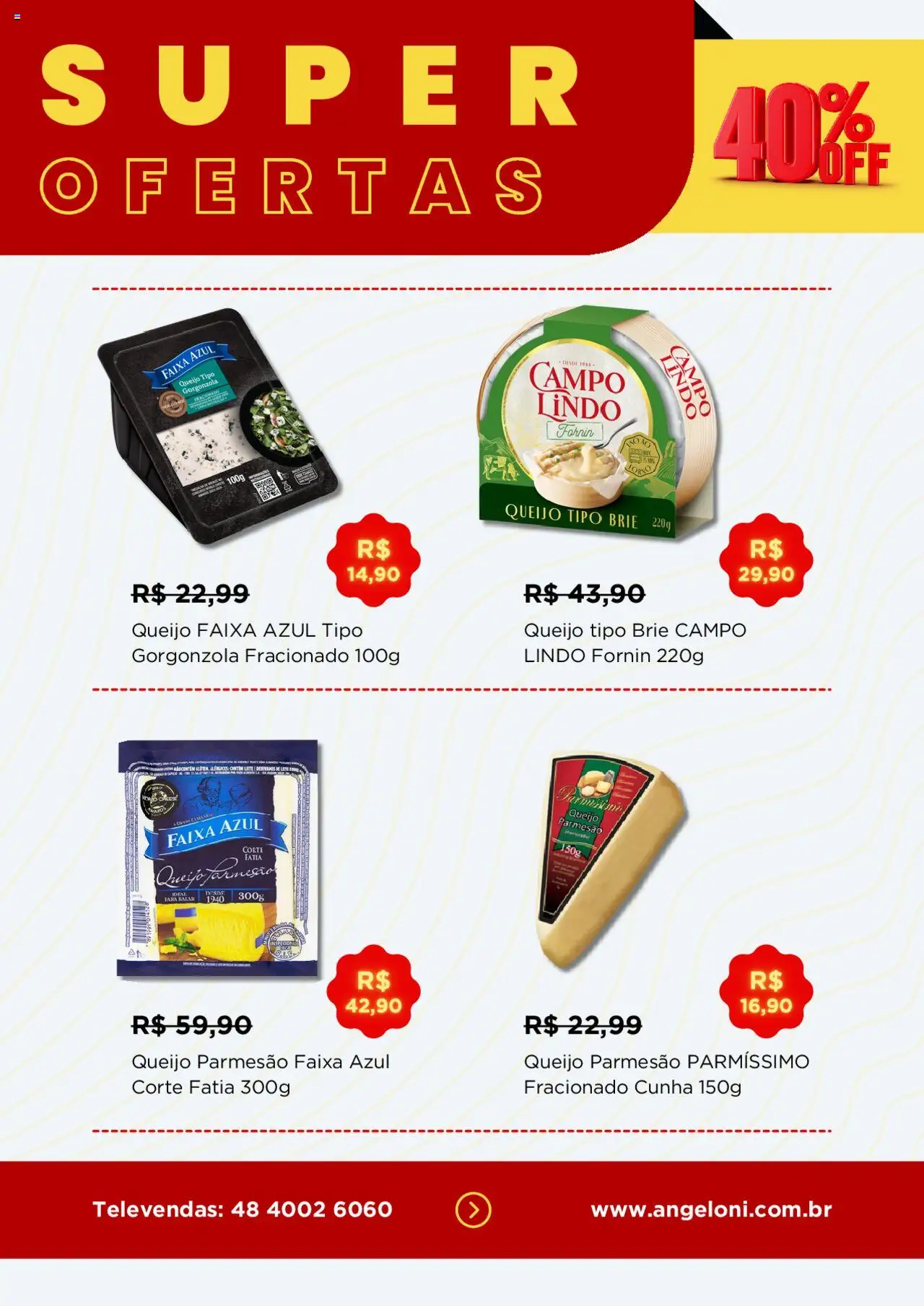 Angeloni Folheto - válido de 24.07.2025 | Página: 2 | Produtos: Queijo, Parmesão, Brie, Queijo parmesão