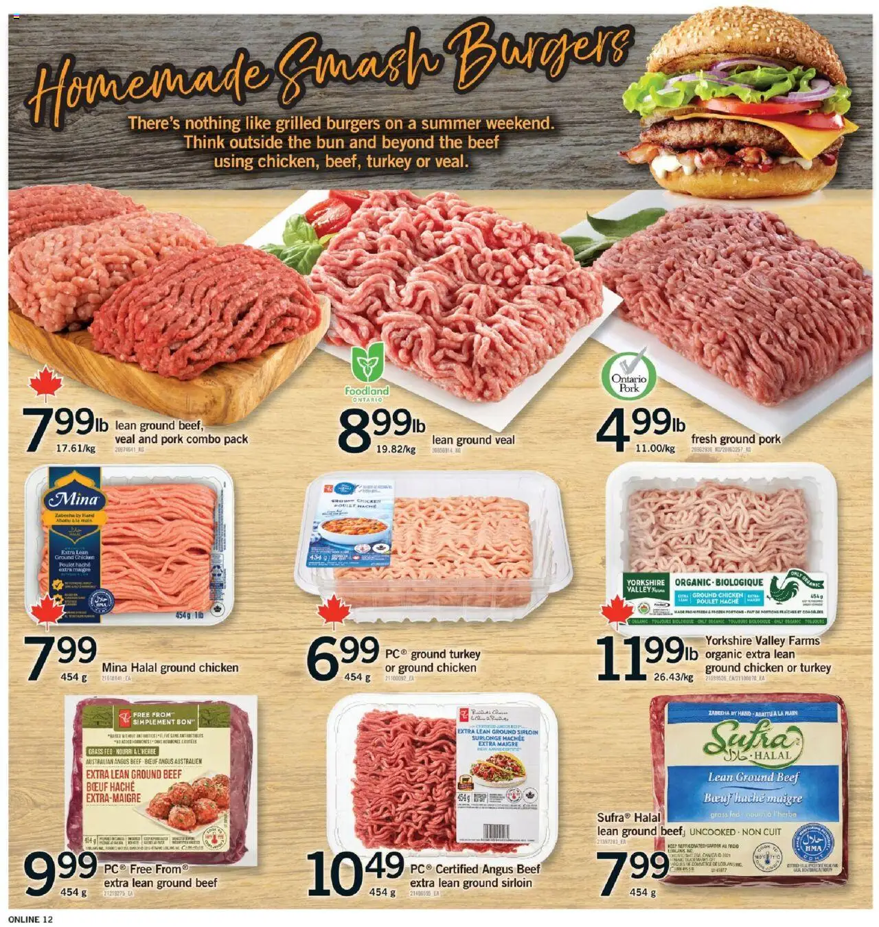 Fortinos flyer valid from 31.07.2025 | Page: 12 | Products: Beef, Turkey, Chicken, Pork