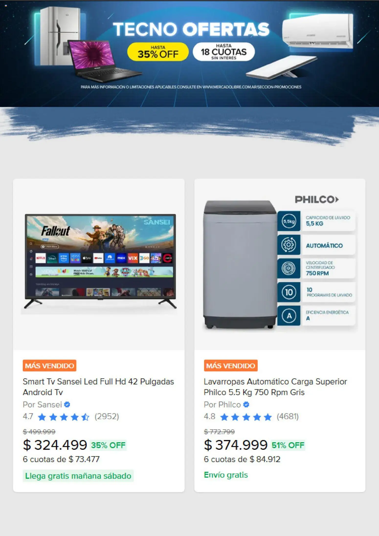 Mercado Libre catálogo │ válido desde el 16.01.2026 | Página: 8 | Productos: Lavarropas