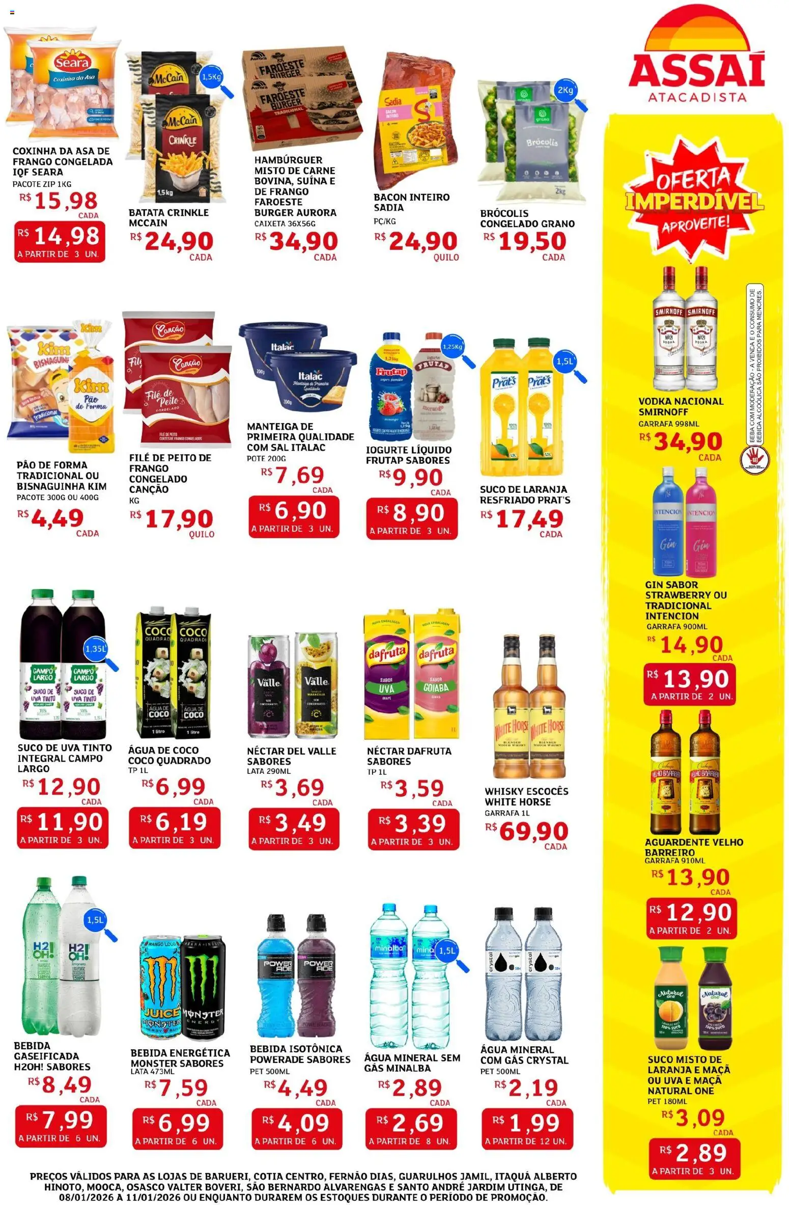 Assaí Atacadista Folheto - válido de 08.01.2026 | Página: 3 | Produtos: Maracujá, Iogurte, Gin, Frango