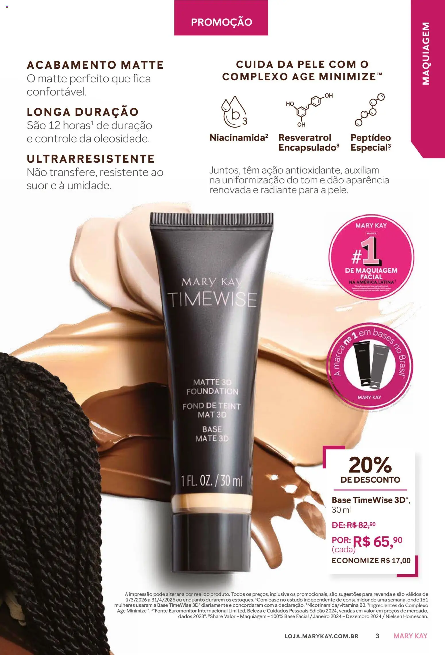 Mary Kay Folheto - válido de 01.03.2026 | Página: 3 | Produtos: Maquiagem, Base