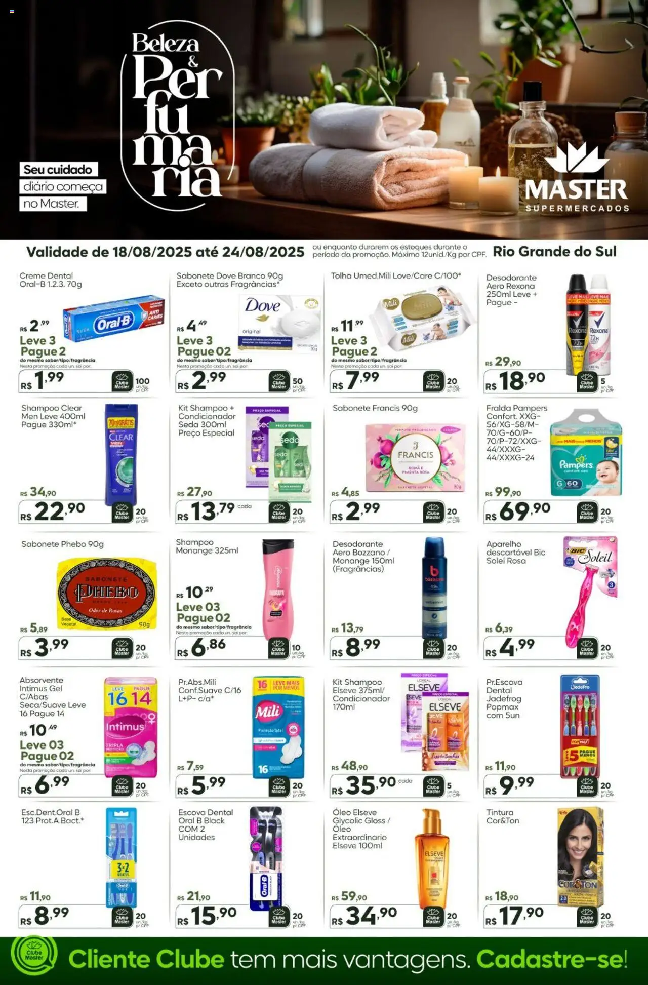 Master Folheto - válido de 18.08.2025 | Página: 1 | Produtos: Shampoo, Escova, Sabonete, Dove