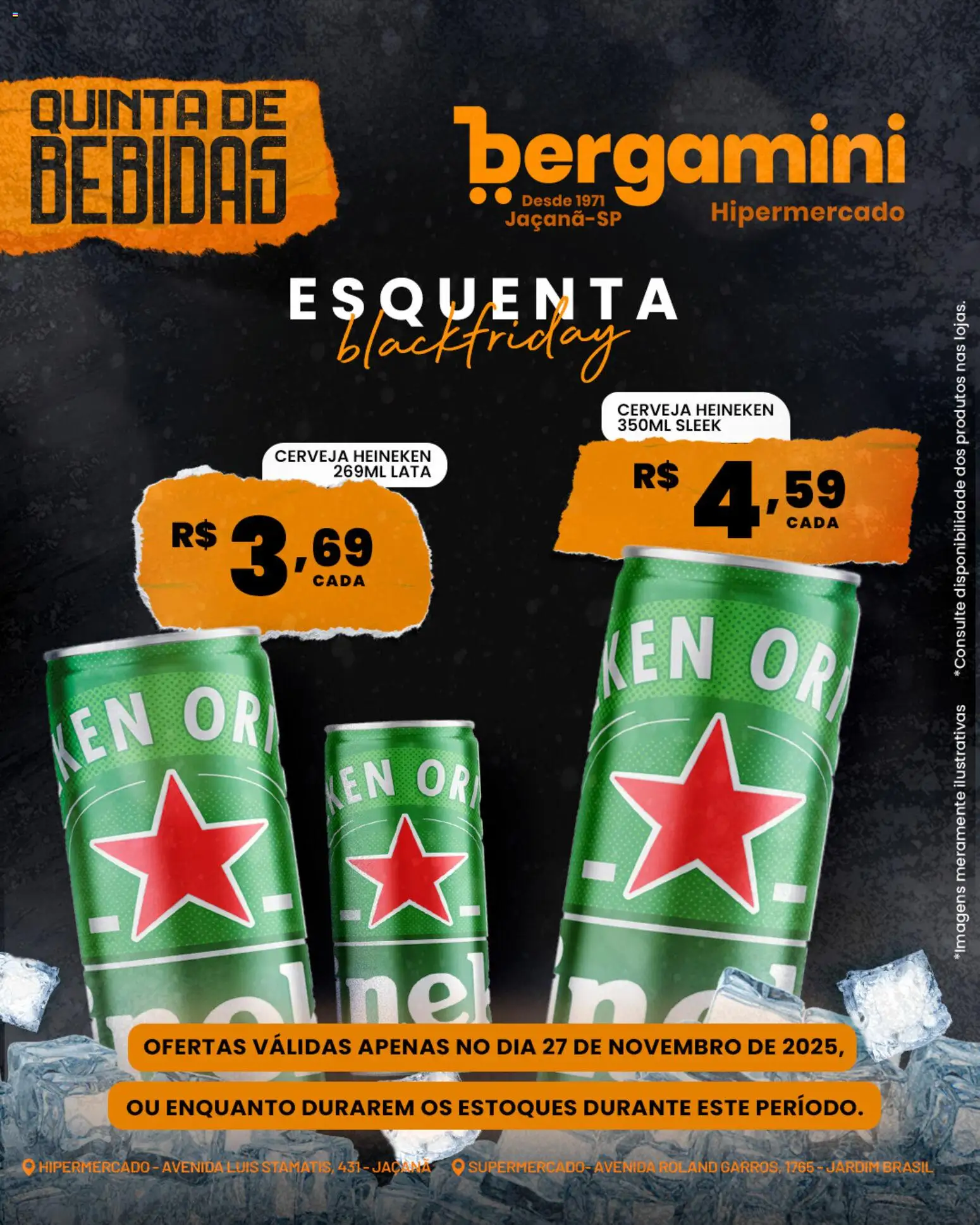 Supermercado Bergamini Folheto - válido de 27.11.2025 | Página: 3 | Produtos: Cerveja, Cerveja Heineken, Heineken