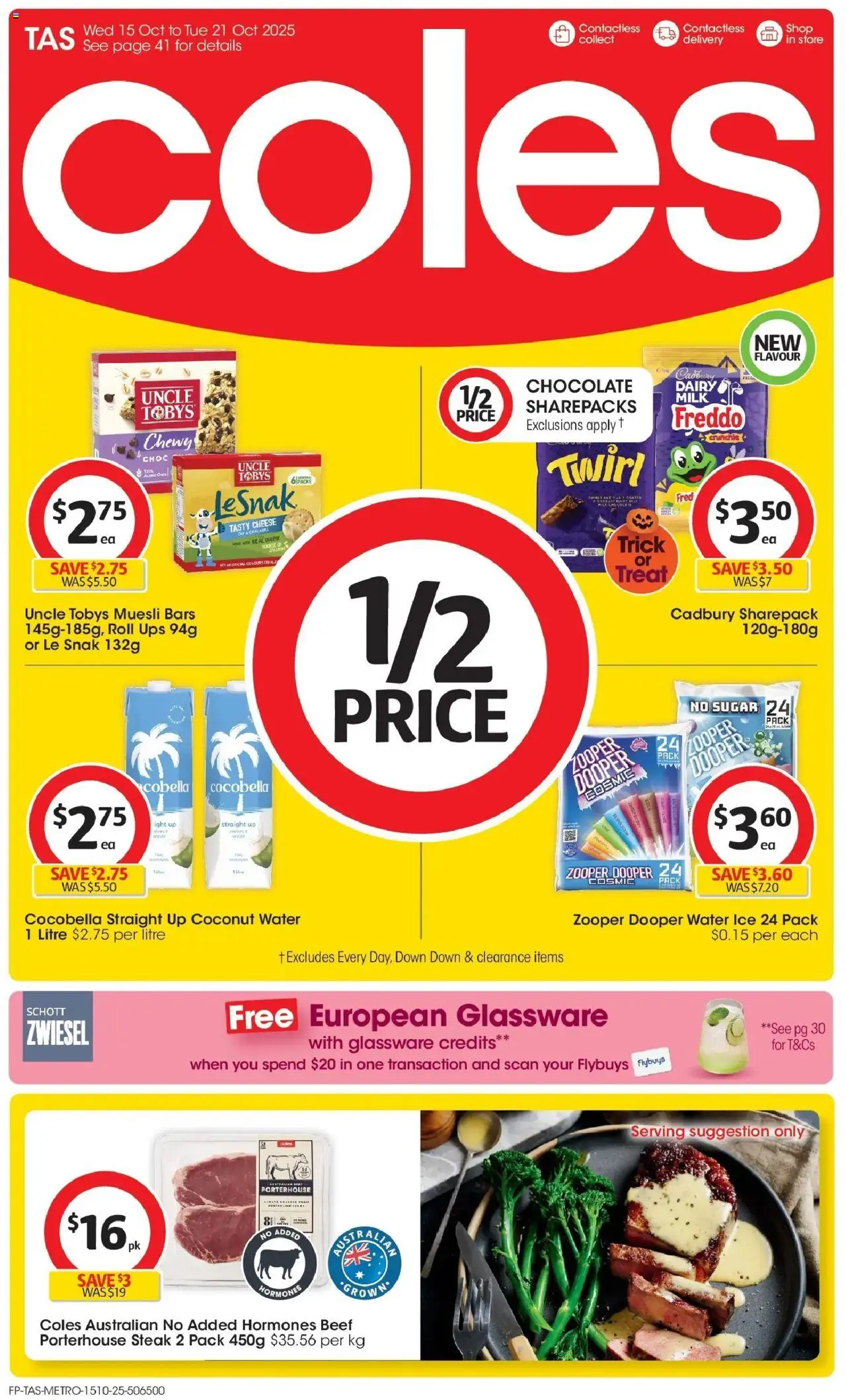 Coles catalogue - valid from 15.10.2025 | Page: 1 | Products: Dairy, Cheese, Chocolate, Water