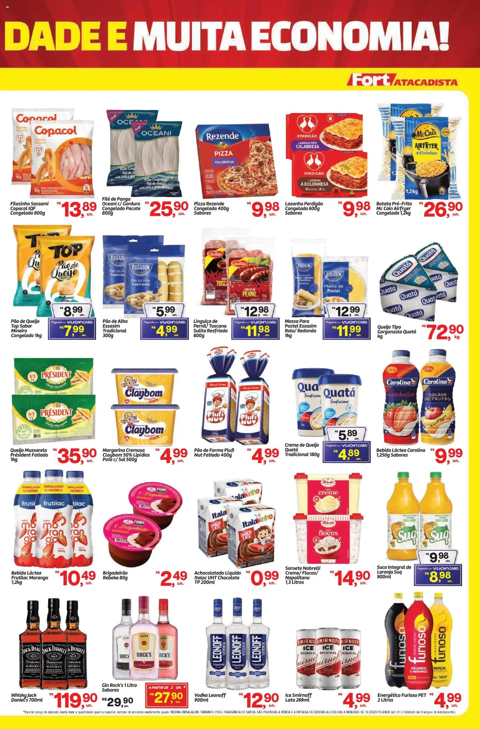 Fort Atacadista Folheto - válido de 03.01.2026 | Página: 3 | Produtos: Pizza Rezende, Massa, Flocos, Bebida