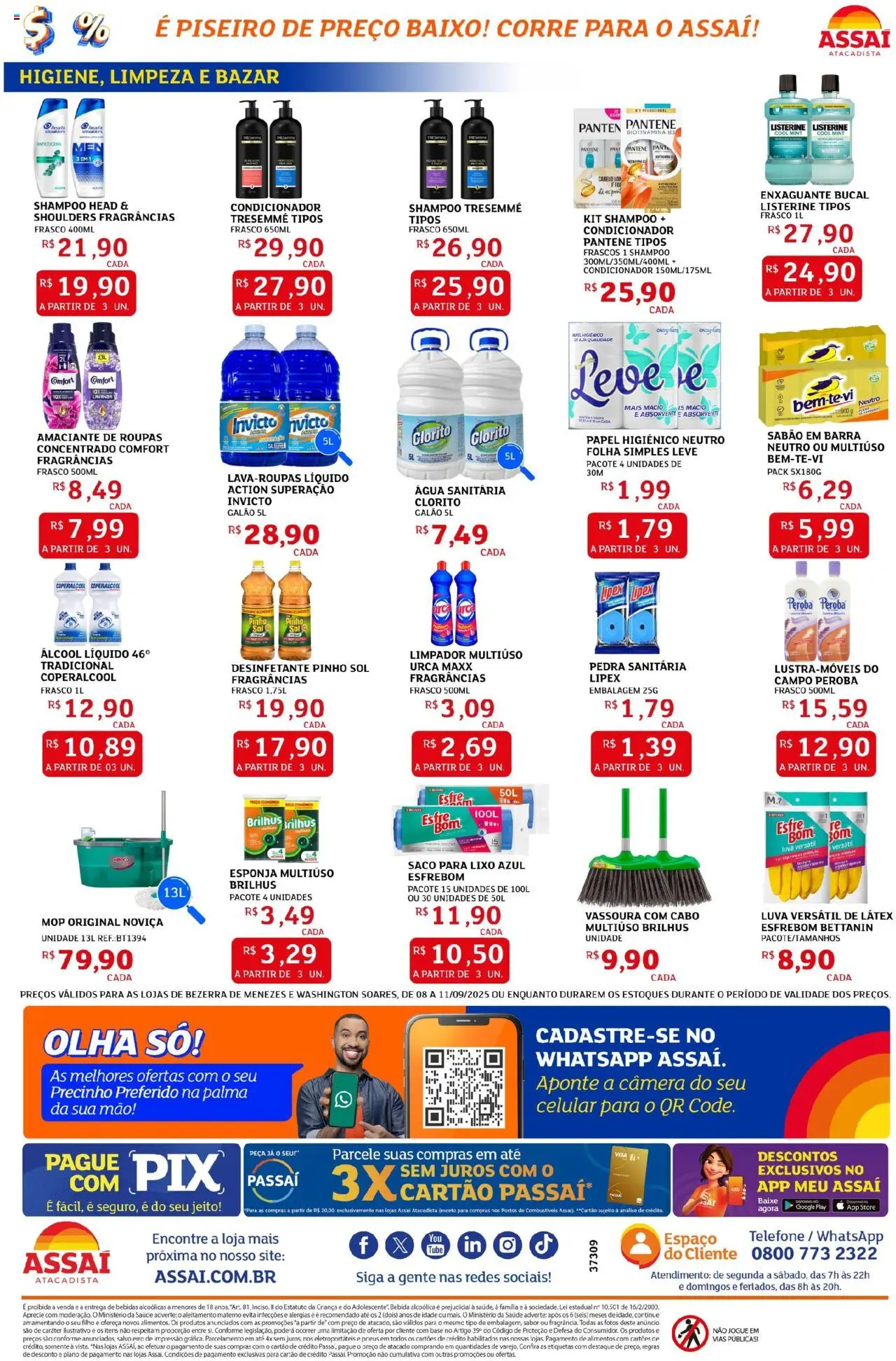 Assaí Atacadista Folheto - válido de 08.09.2025 | Página: 4 | Produtos: Mop, Limpador multiuso, Sabão, Amaciante