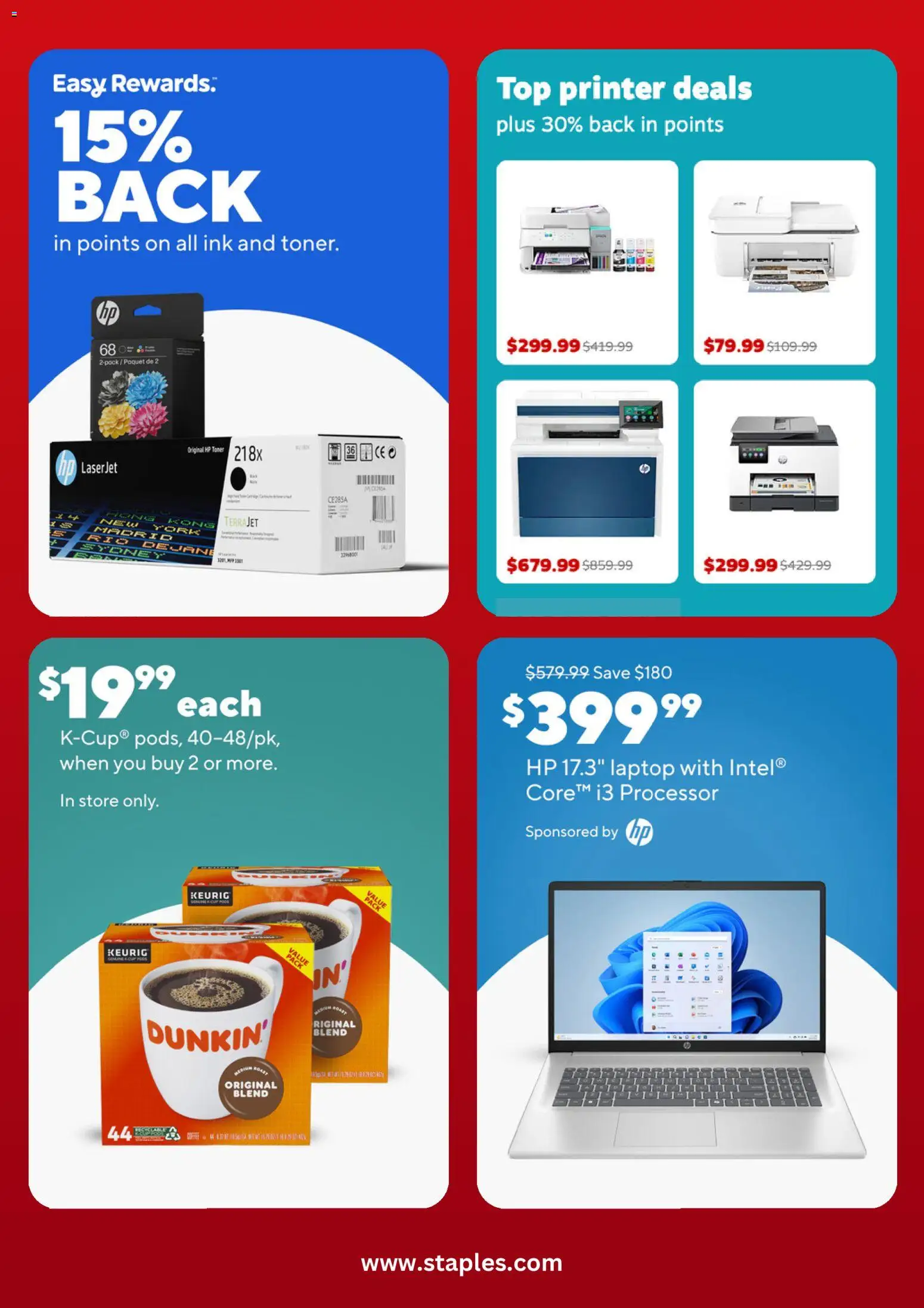 Staples Weekly Ad - valid from 26.04.2026 | Page: 5 | Products: Ink, Printer, Toner, Laptop