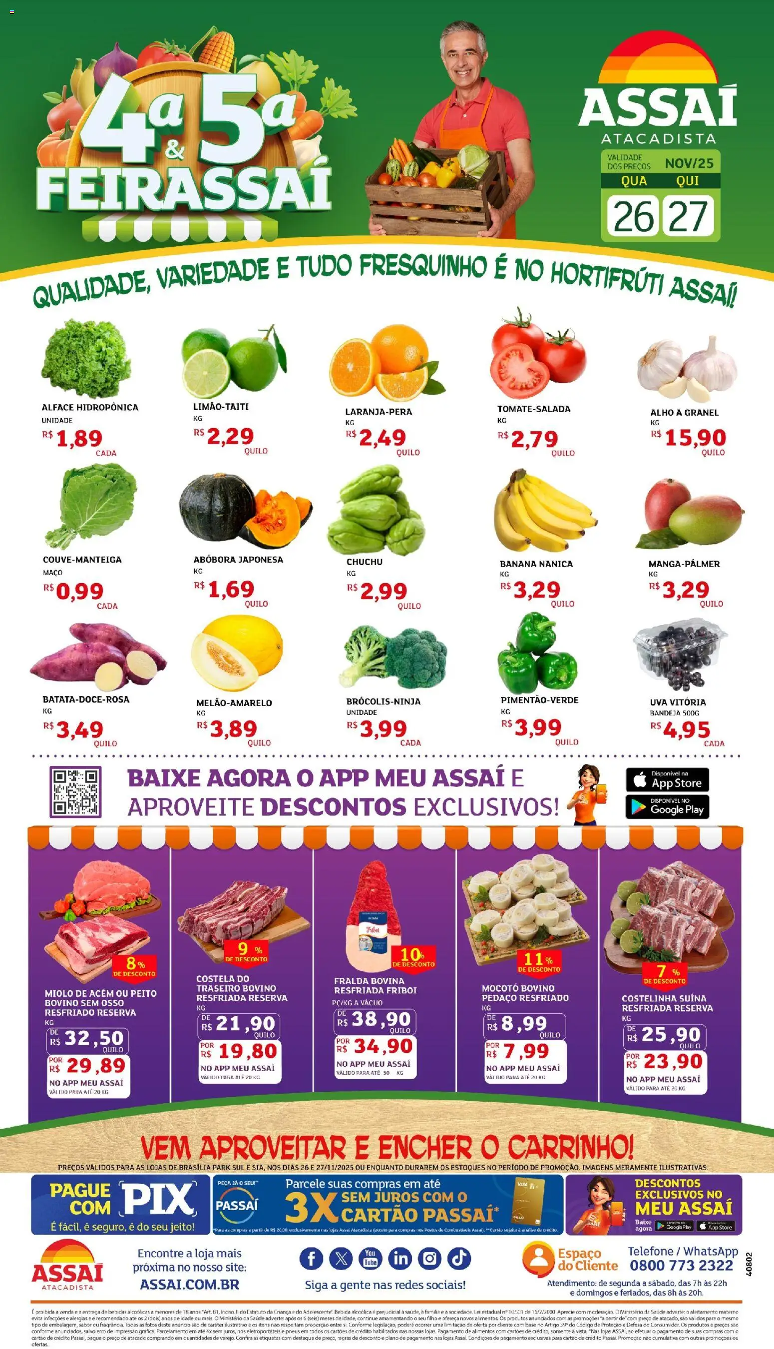 Assaí Atacadista Folheto - válido de 26.11.2025 | Página: 1 | Produtos: Abóbora, Pneus, Base, Bandeja