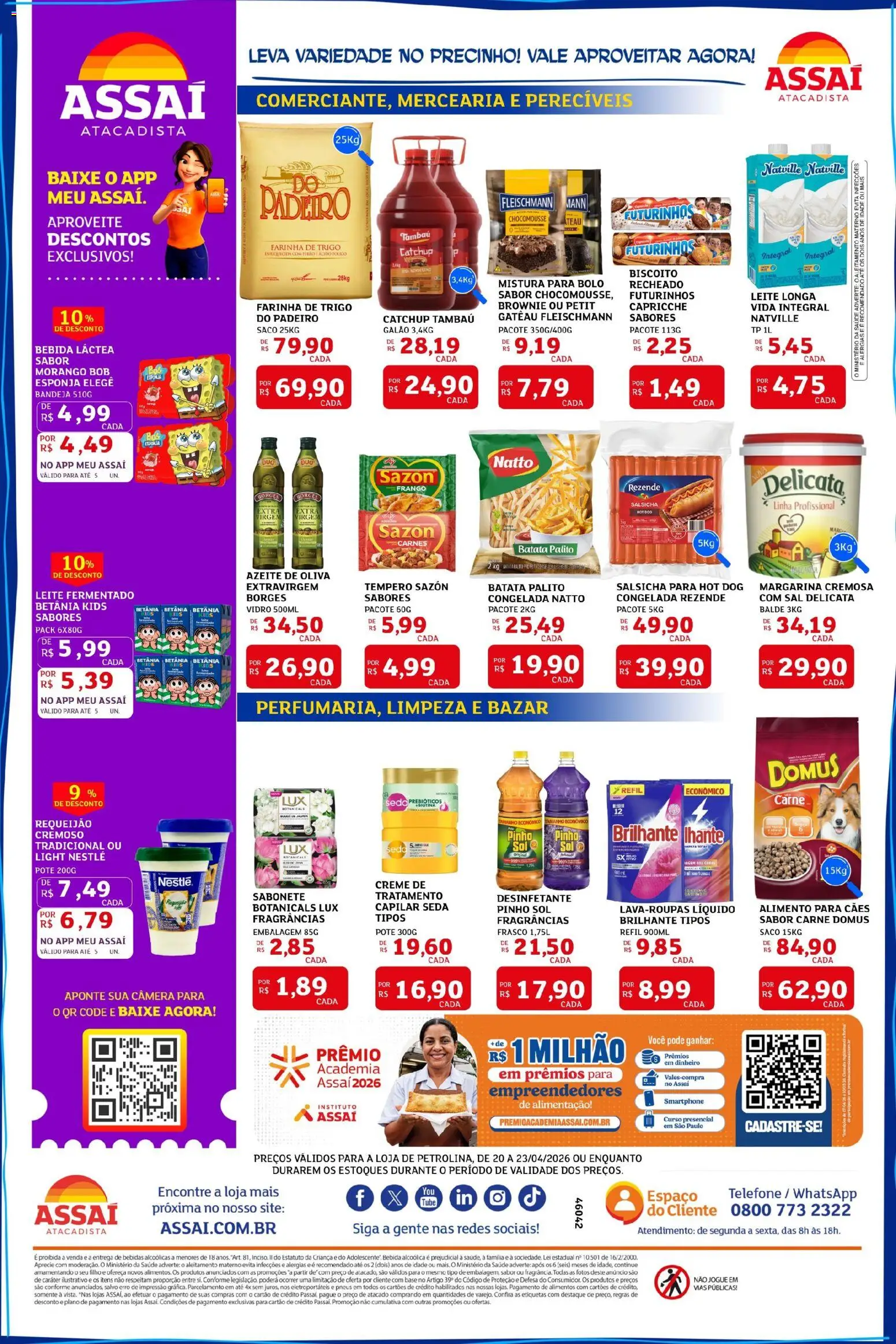 Assaí Atacadista Folheto - válido de 20.04.2026 | Página: 2 | Produtos: Esponja, Farinha de trigo, Carne, Margarina