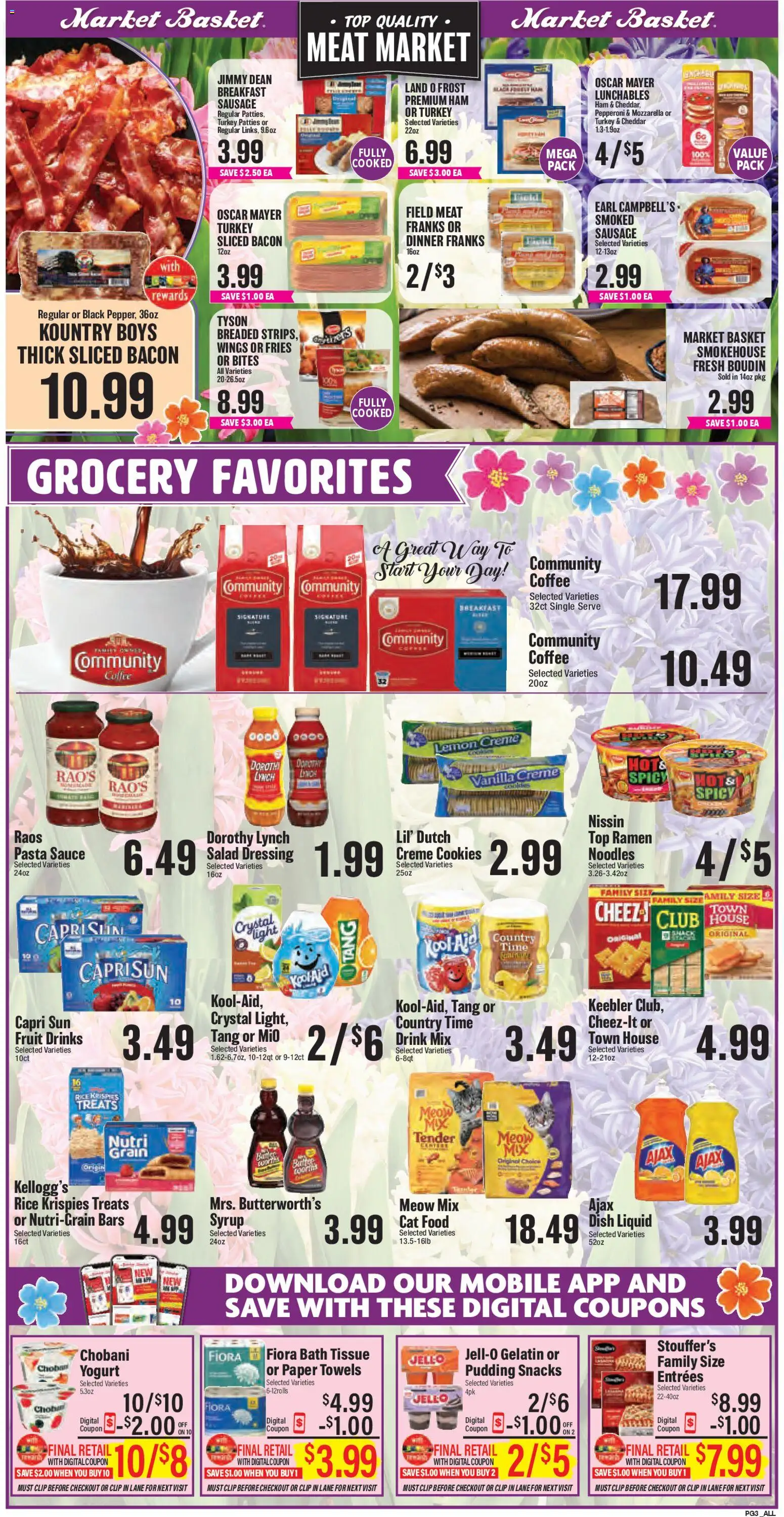 Market Basket Weekly Ad - valid from 15.04.2026 | Page: 3 | Products: Clip, Coffee, Noodles, Pasta