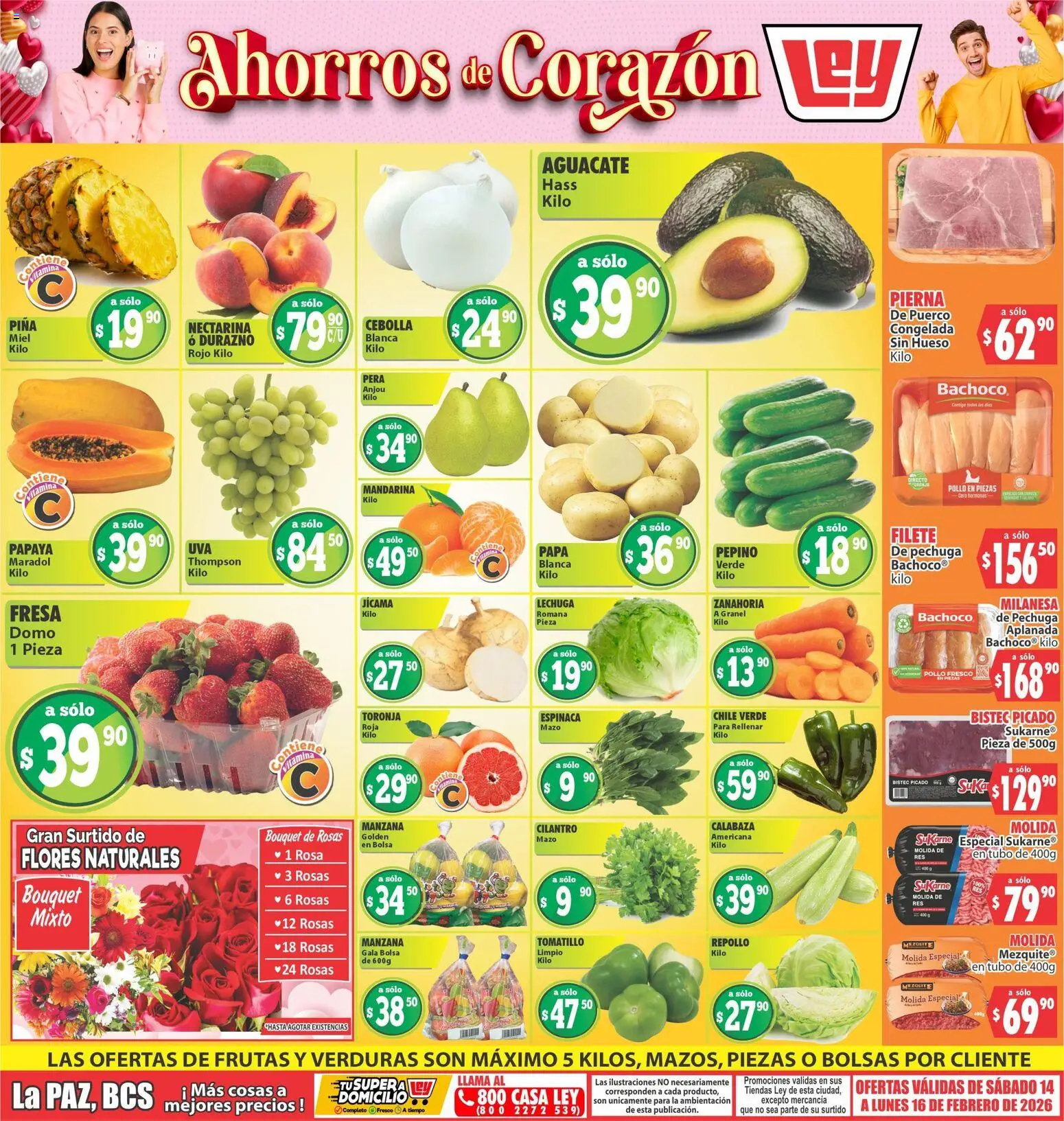 Nuevas ofertas de Casa Ley válidas en toda la República Mexicana desde el 14.02.2026. ¡Encuentra las mejores ofertas en Casa Ley folleto Las ofertas de frutas y verduras La Paz, BCS! | Página: 1