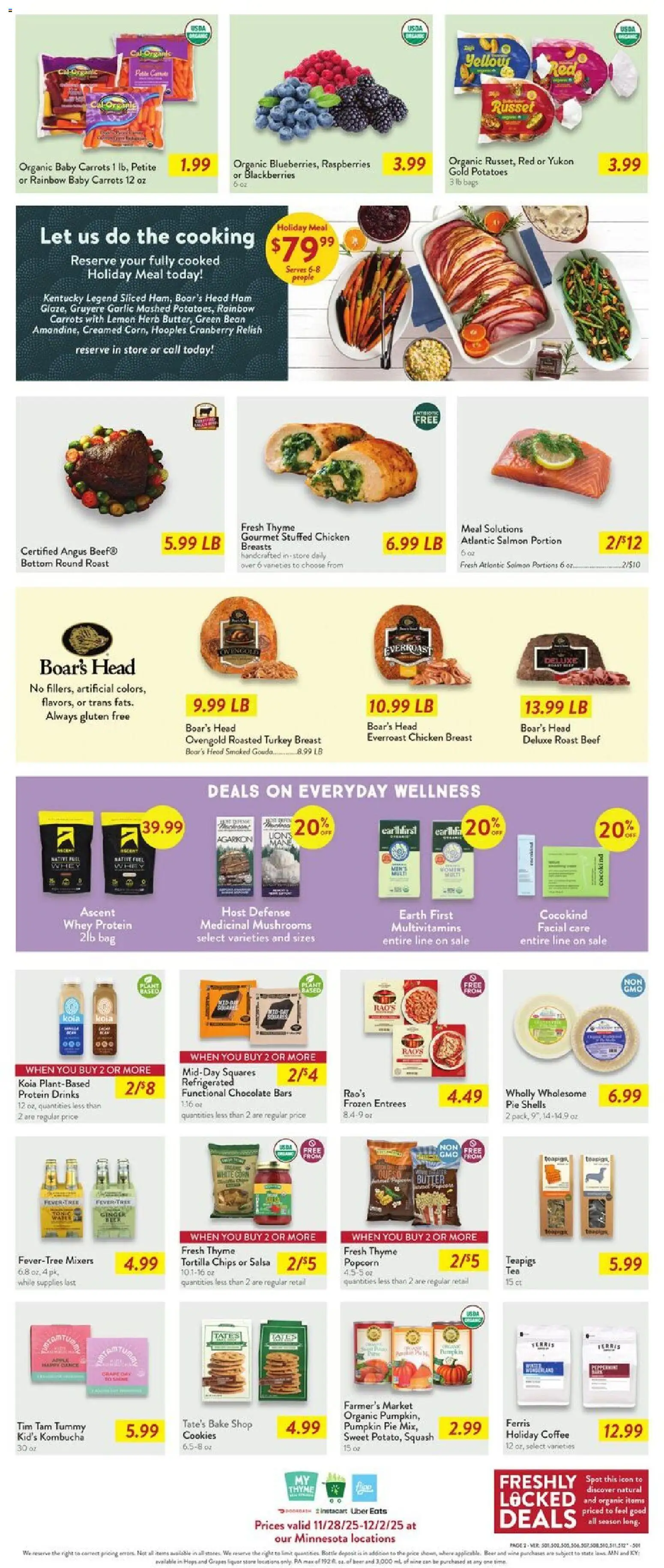 Fresh Thyme Weekly Ad - MN - valid from 26.11.2025 | Page: 4 | Products: Squash, Mushrooms, Chocolate, Chips