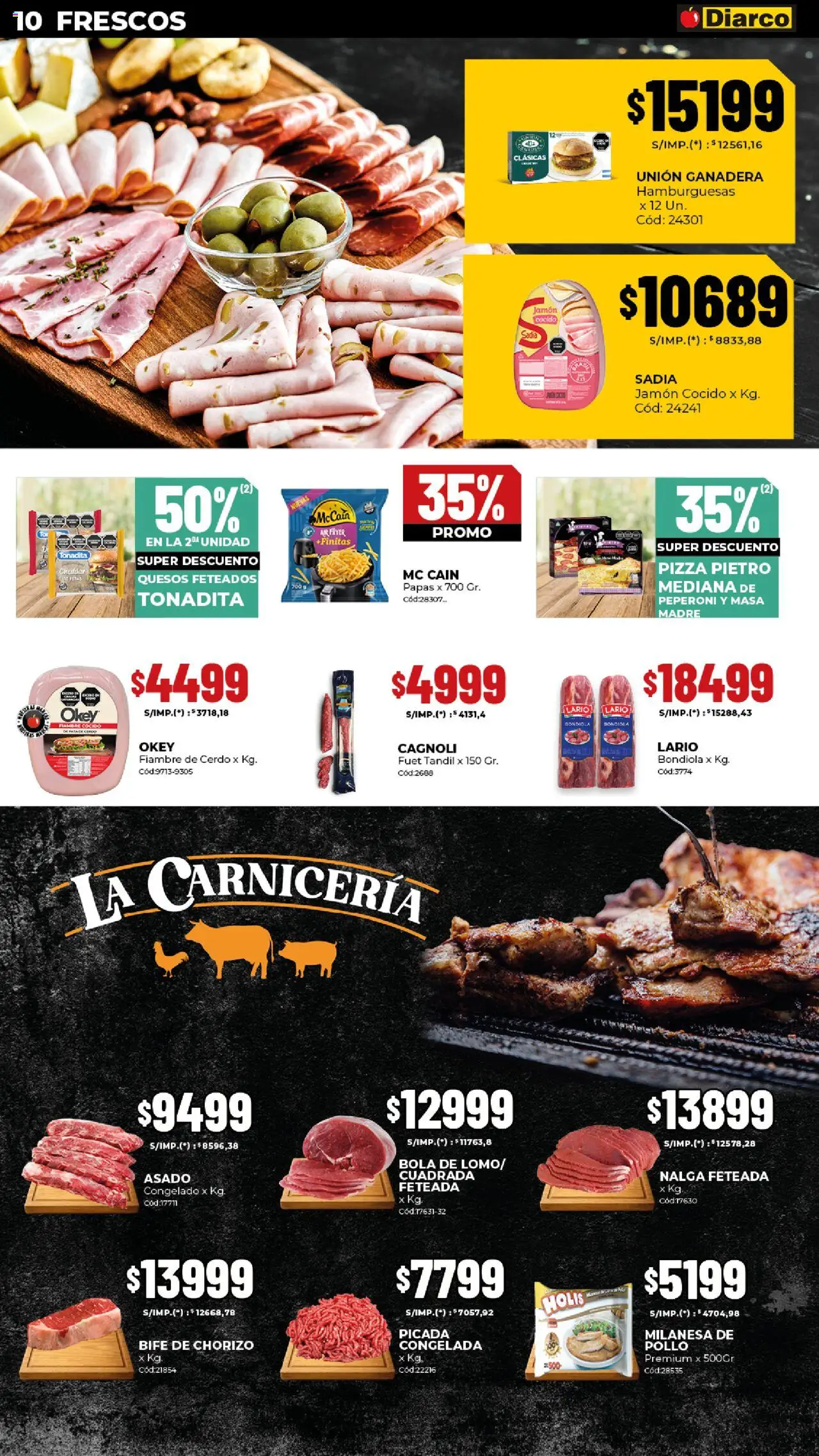 Diarco ofertas │ válido desde el 20.10.2025 | Página: 10 | Productos: Jamón cocido, Chorizo, Jamón, Cerdo