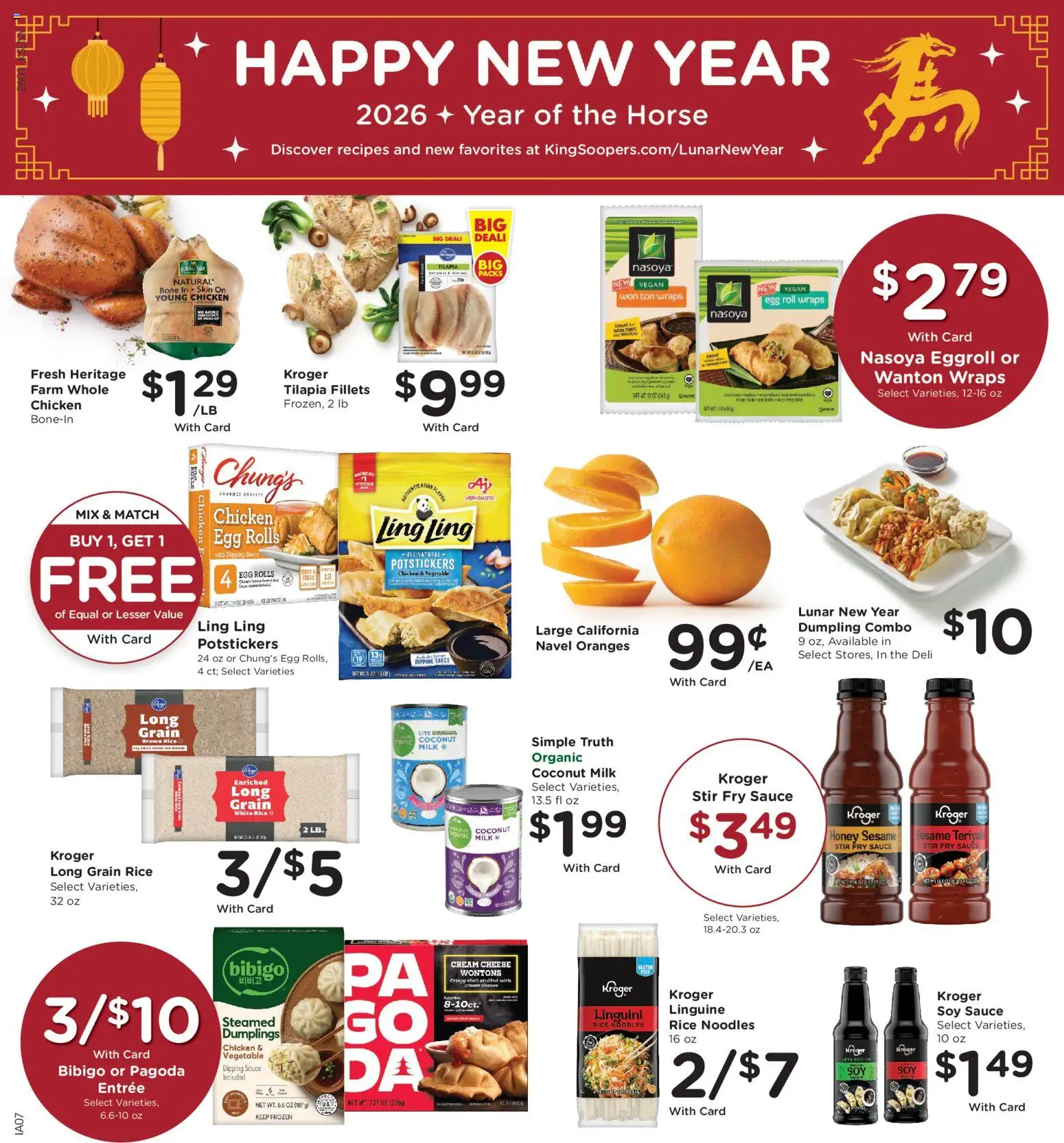 King Soopers Weekly Ad - valid from 04.02.2026 | Page: 15 | Products: Milk, Cheese, Oranges, Noodles