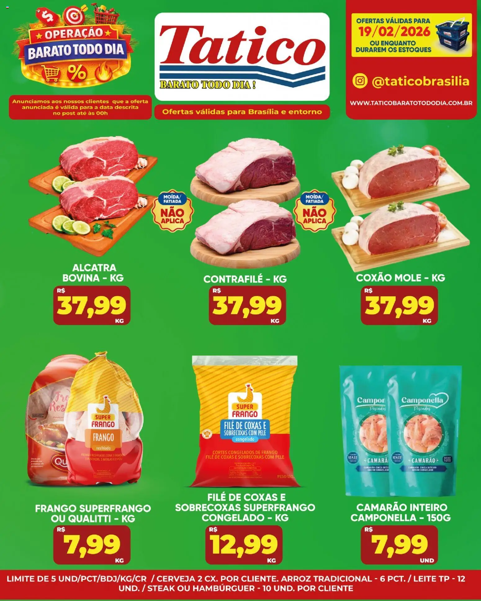 Tatico Folheto - válido de 19.02.2026 | Página: 16 | Produtos: Leite, Camarão, Arroz, Frango