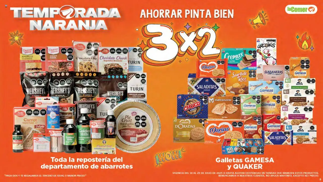 Nuevas ofertas de La Comer válidas en toda la República Mexicana desde el 18.07.2025. ¡Encuentra las mejores ofertas en La Comer - Folleto! | Página: 9 | Productos: Avena, Chocolate, Galletas, Té