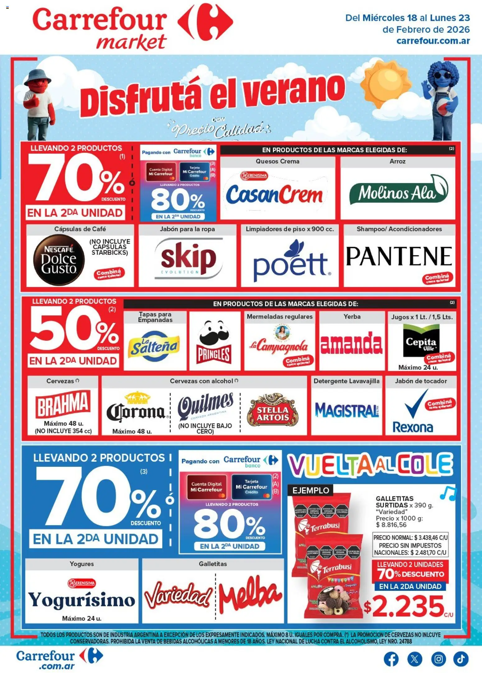 Carrefour Market - Disfrutá el verano │ válido desde el 18.02.2026 | Página: 1 | Productos: Jabón, Ropa, Café, Crema