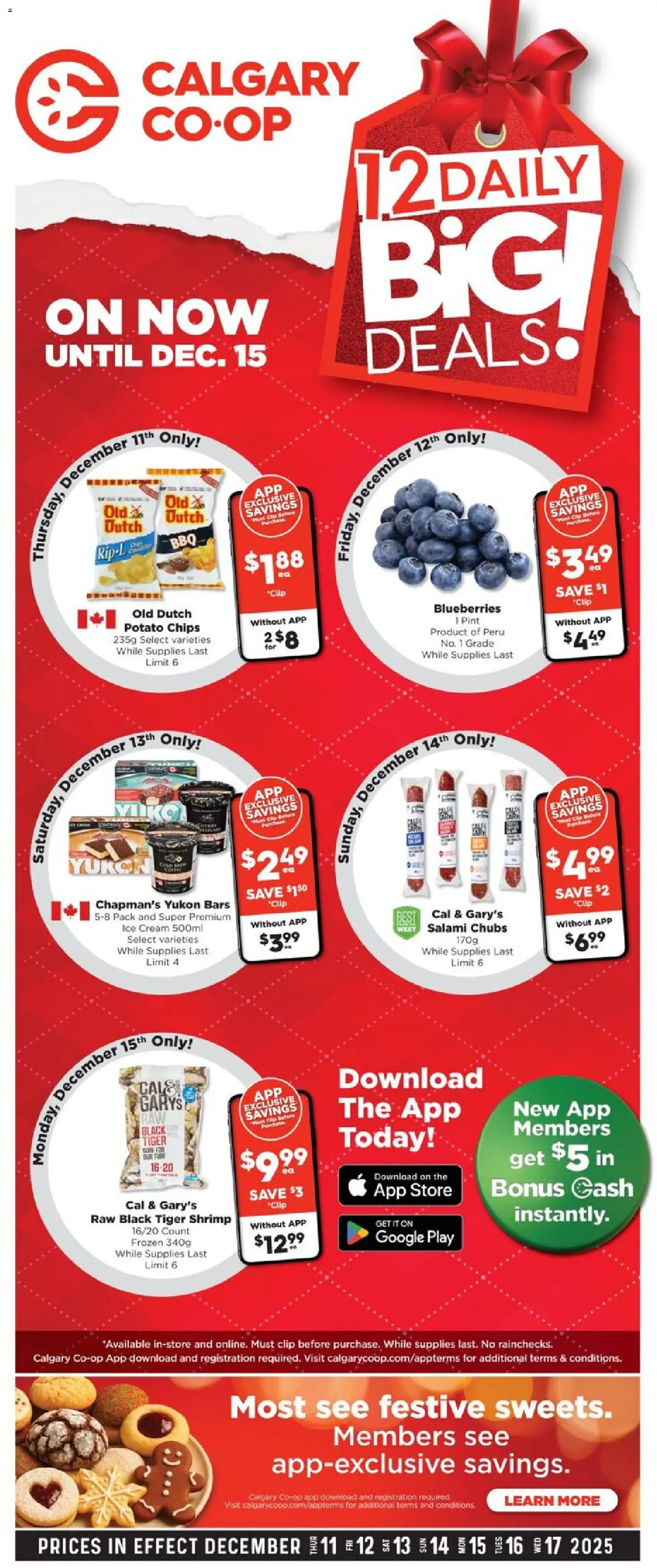 Calgary Co-op flyer valid from 11.12.2025 | Page: 1 | Products: Cream, Cap, Ice cream, Salami