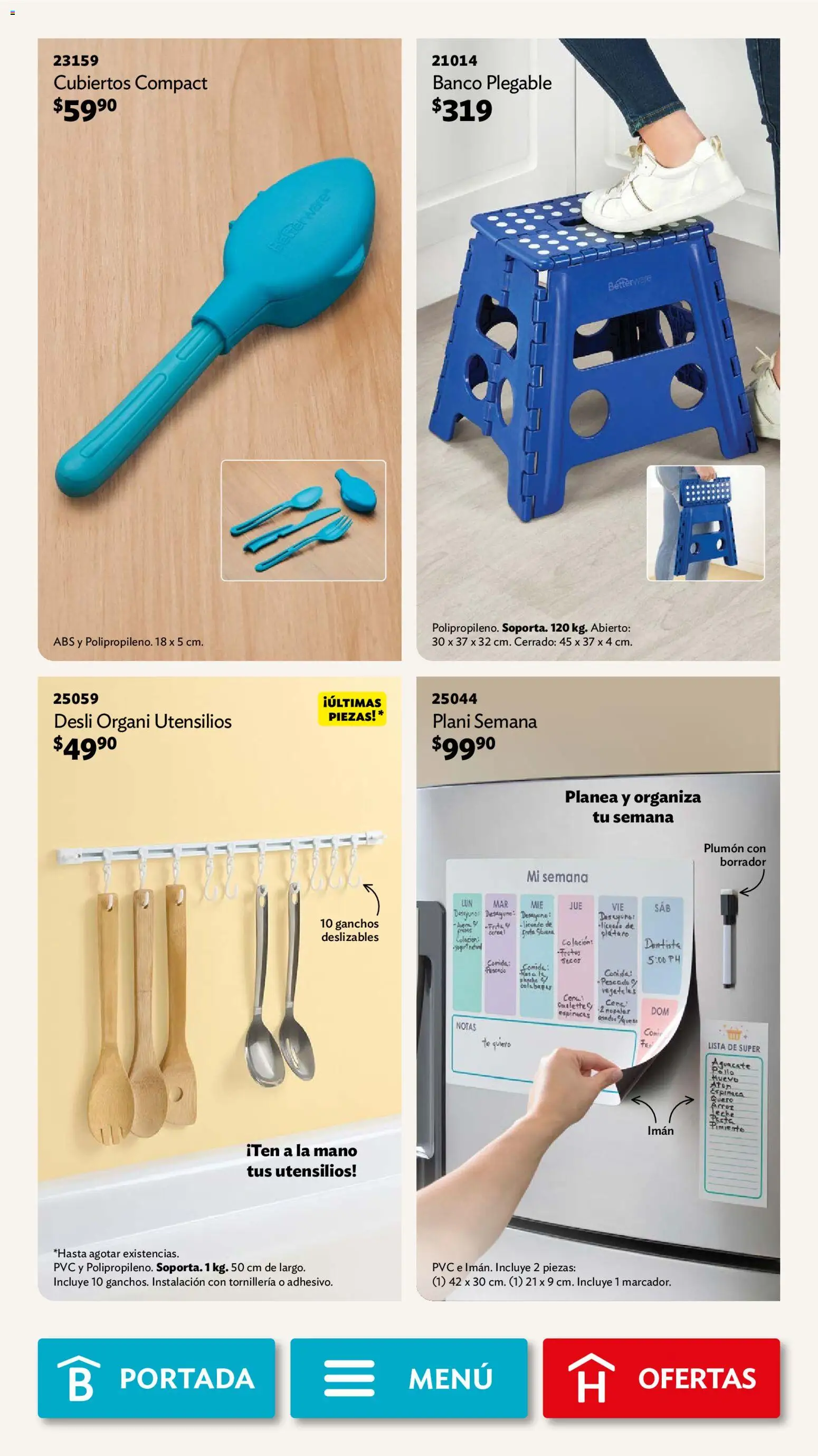 Nuevas ofertas de Betterware válidas en toda la República Mexicana desde el 02.03.2026. ¡Encuentra las mejores ofertas en Betterware campaña 3 2026! | Página: 45 | Productos: Imán, Banco, Té