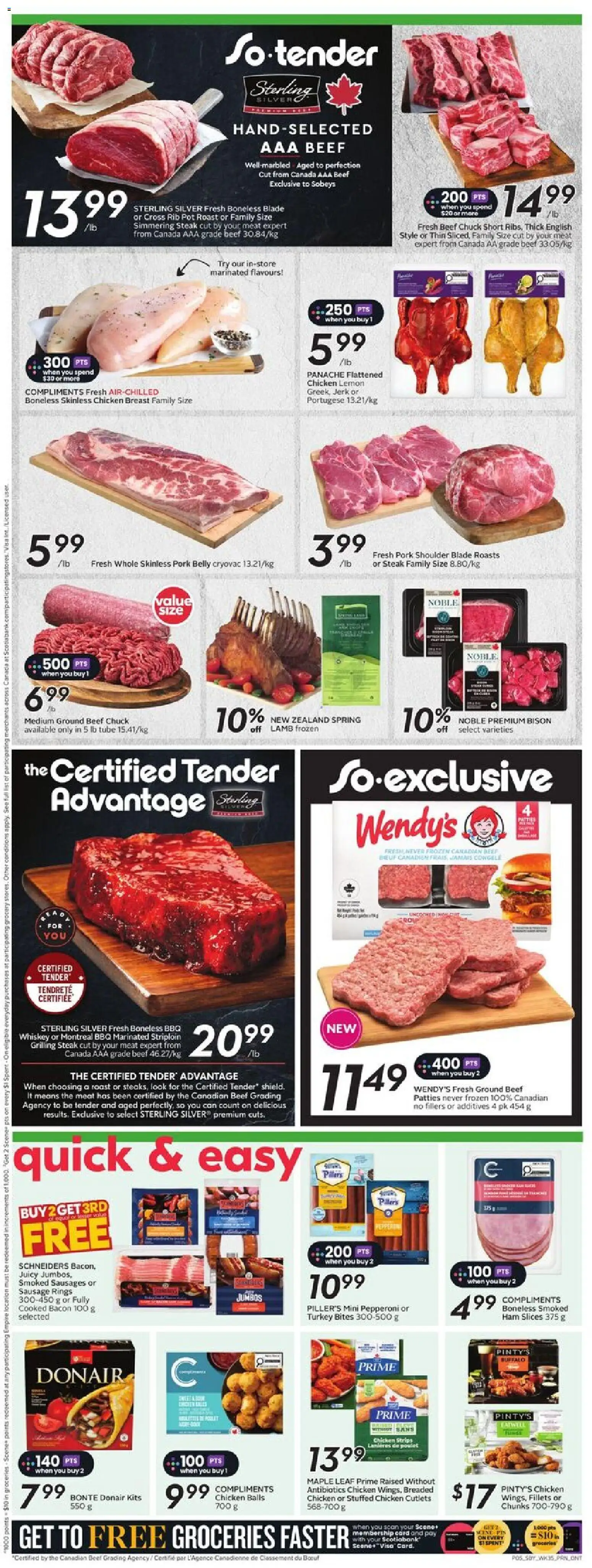 Sobeys flyer valid from 25.12.2025 | Page: 8 | Products: Whiskey, Ham, Chicken, Pork