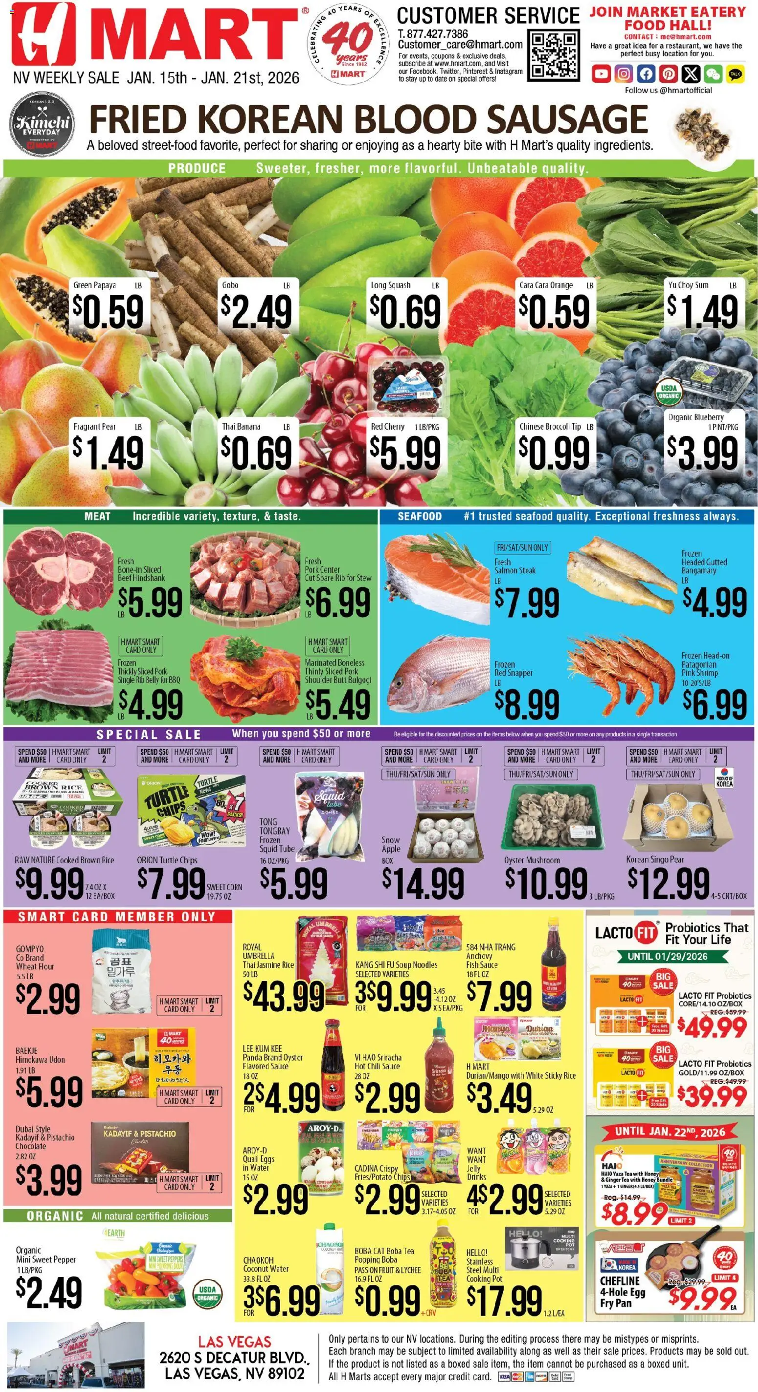 Hmart ENGLISH - Nevada - valid from 15.01.2026 | Page: 1 | Products: Tea, Noodles, Beef, Umbrella