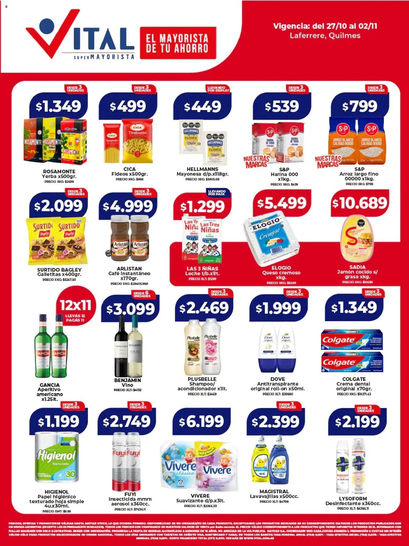 Vital - Ofertas - Laferrere │ válido desde el 27.10.2025 | Página: 1 | Productos: Yerba, Leche, Jamón, Suavizante