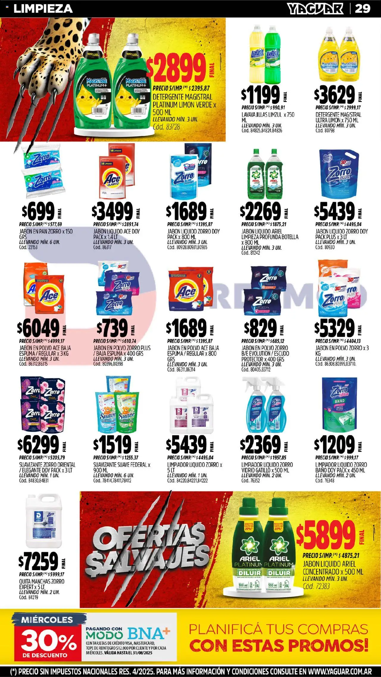 Yaguar - Salta │ válido desde el 11.08.2025 | Página: 16 | Productos: Polvo, Jabón líquido, Limón, Espuma