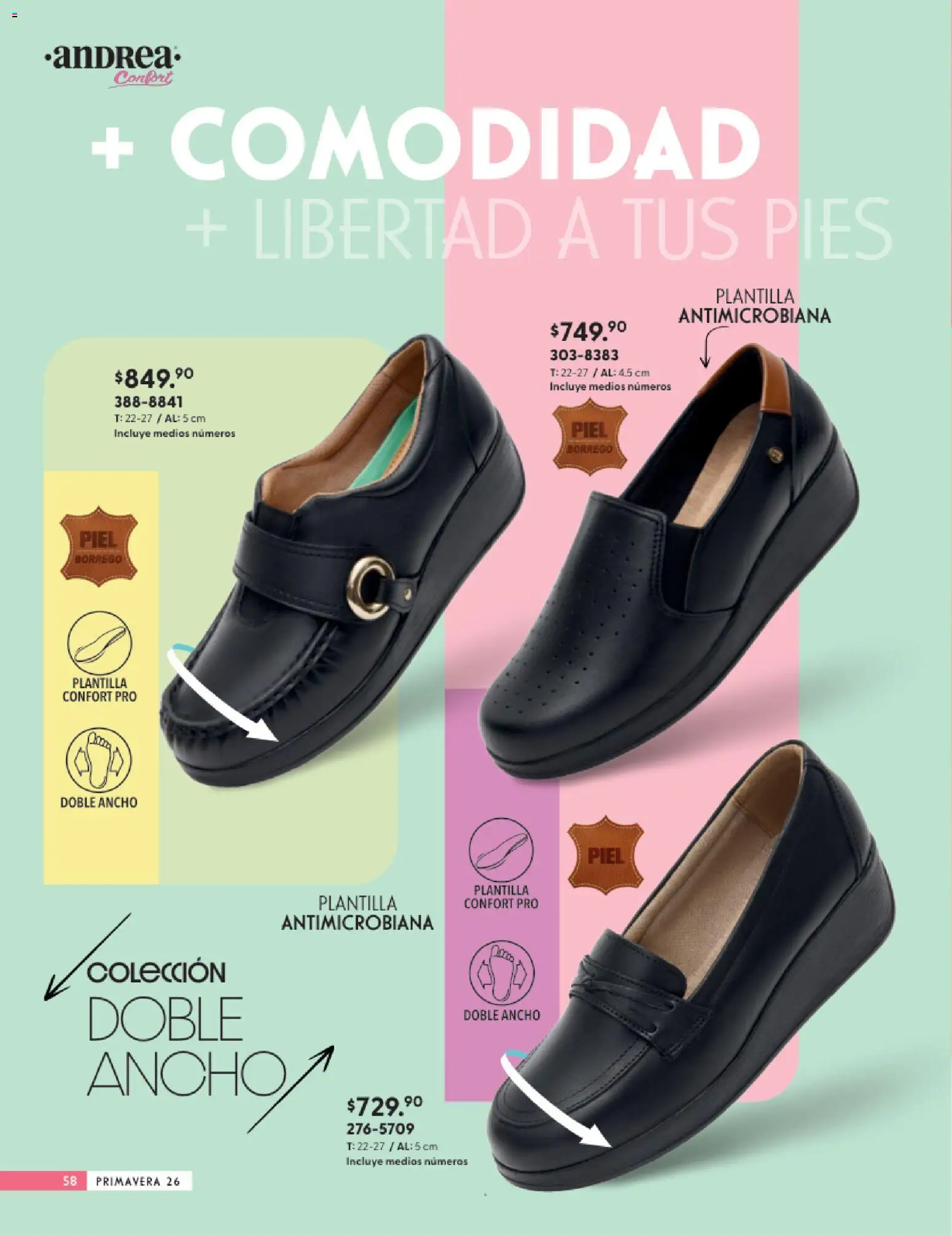 Nuevas ofertas de Andrea válidas en toda la República Mexicana desde el 25.01.2026. ¡Encuentra las mejores ofertas en Andrea catálogo Calzado Confort ! | Página: 58