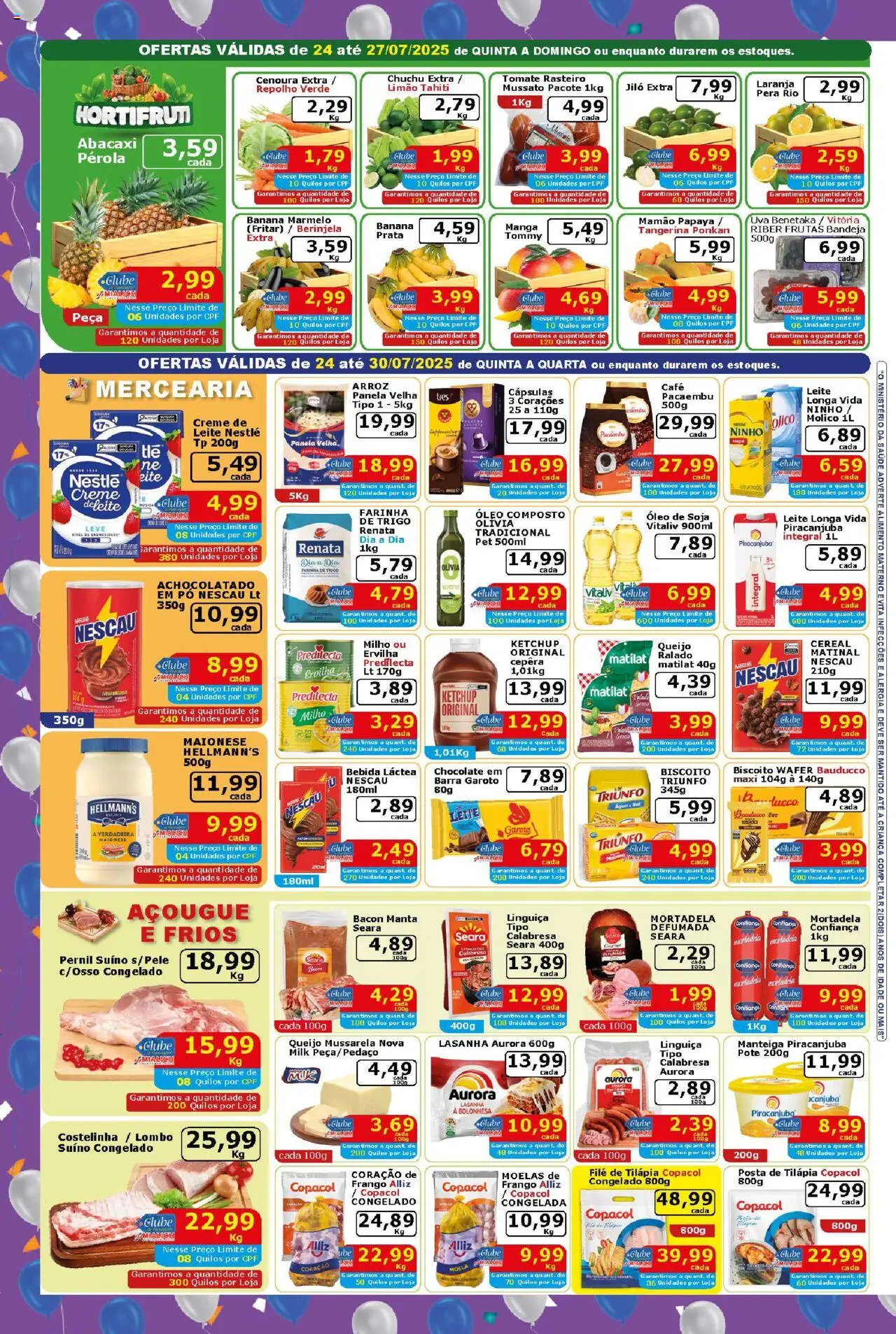 Mialich Supermercados Folheto - válido de 24.07.2025 | Página: 2 | Produtos: Lente, Café, Bandeja, Batata