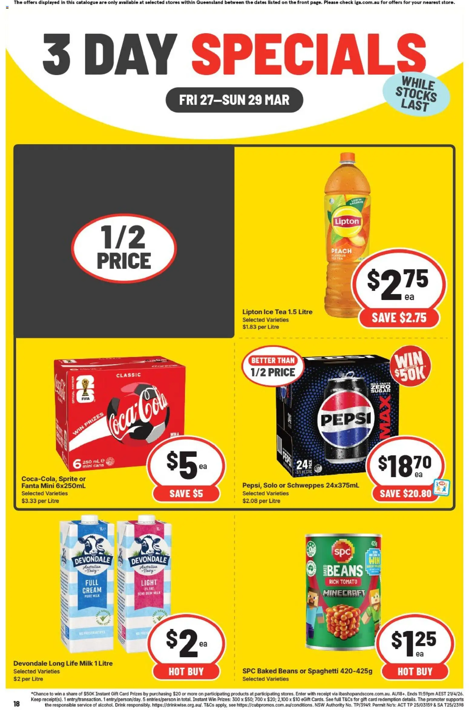 IGA catalogue - valid from 27.03.2026 | Page: 3 | Products: Light, Tea, Cream, Peach