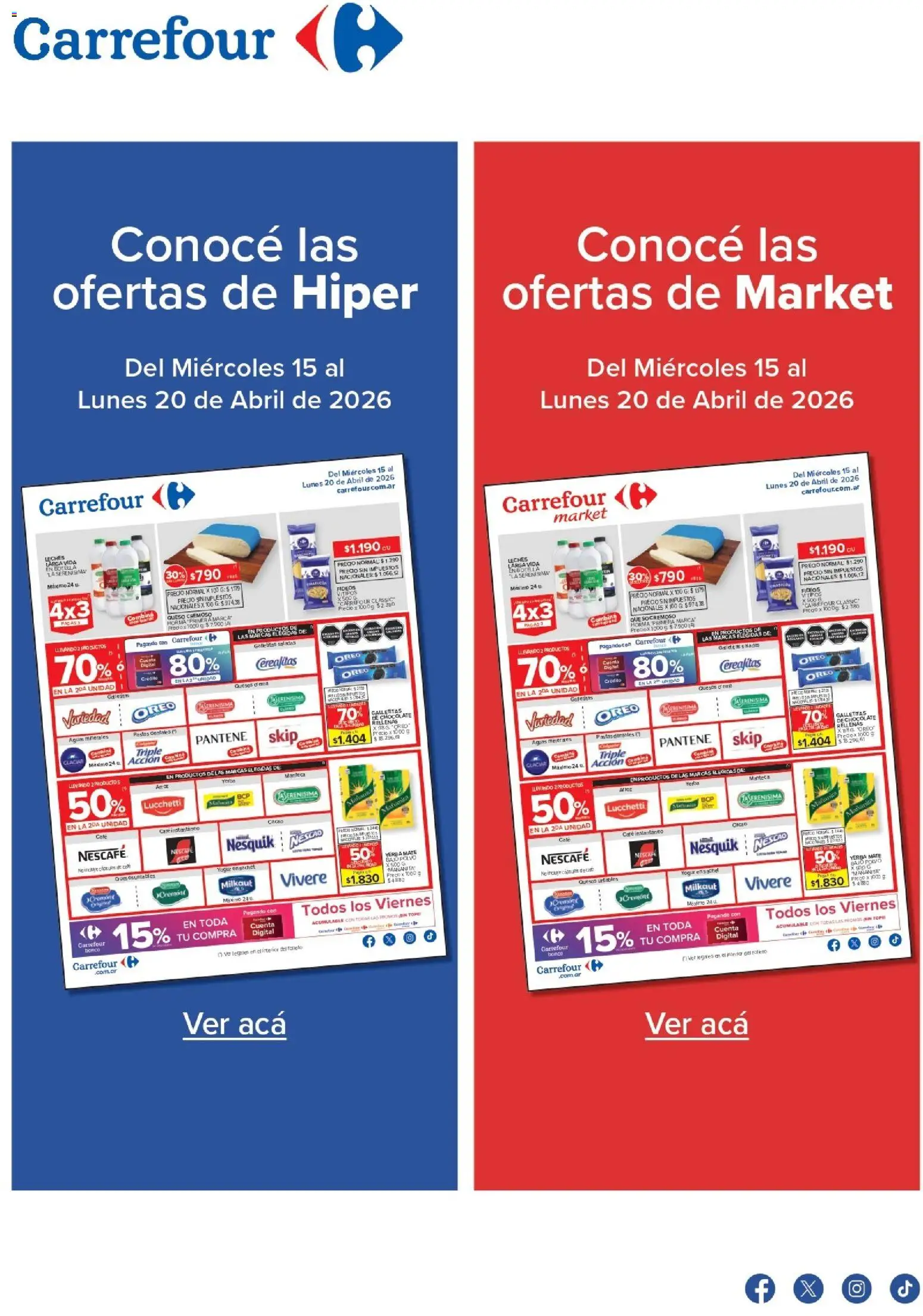Carrefour ofertas │ válido desde el 15.04.2026 | Página: 1 | Productos: Banco, Galletitas, Chocolate, Cacao