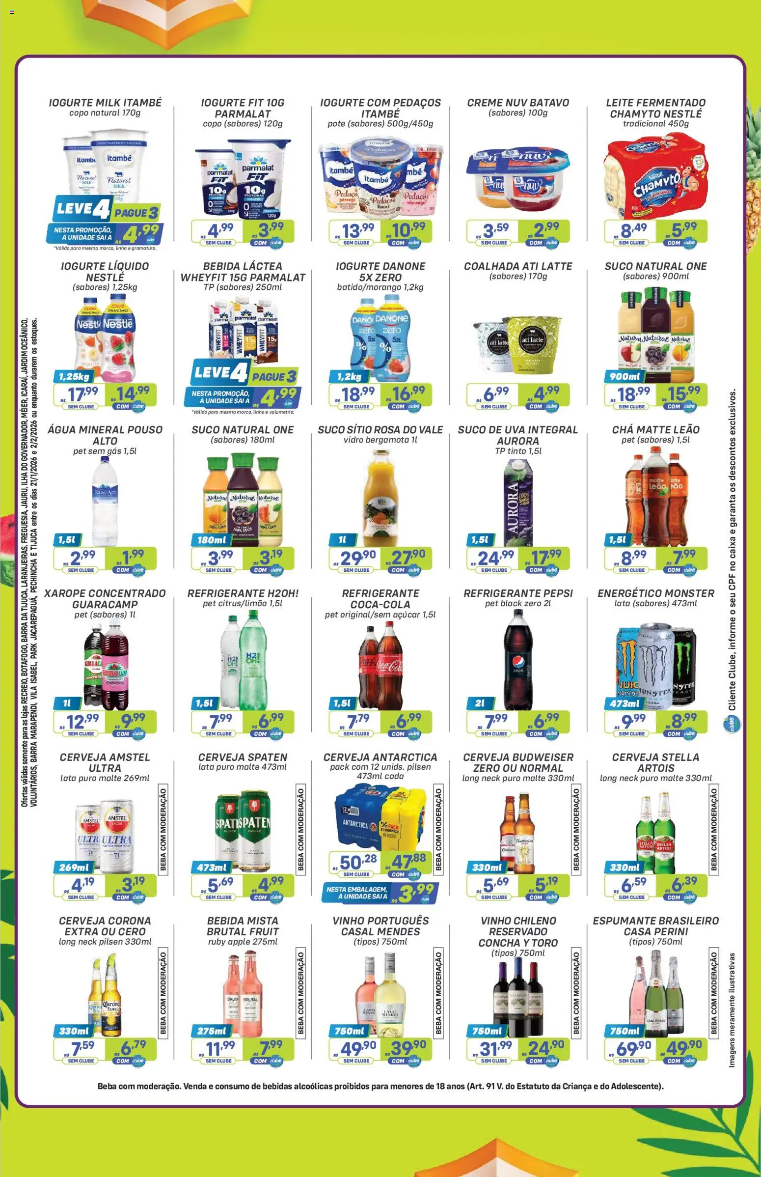 Prezunic Folheto - válido de 19.01.2026 | Página: 5 | Produtos: Leite, Iogurte, Xarope, Refrigerante